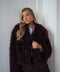 Soanne prune - Manteau fourrure