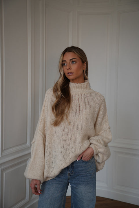 Liliane crème - Pull ample