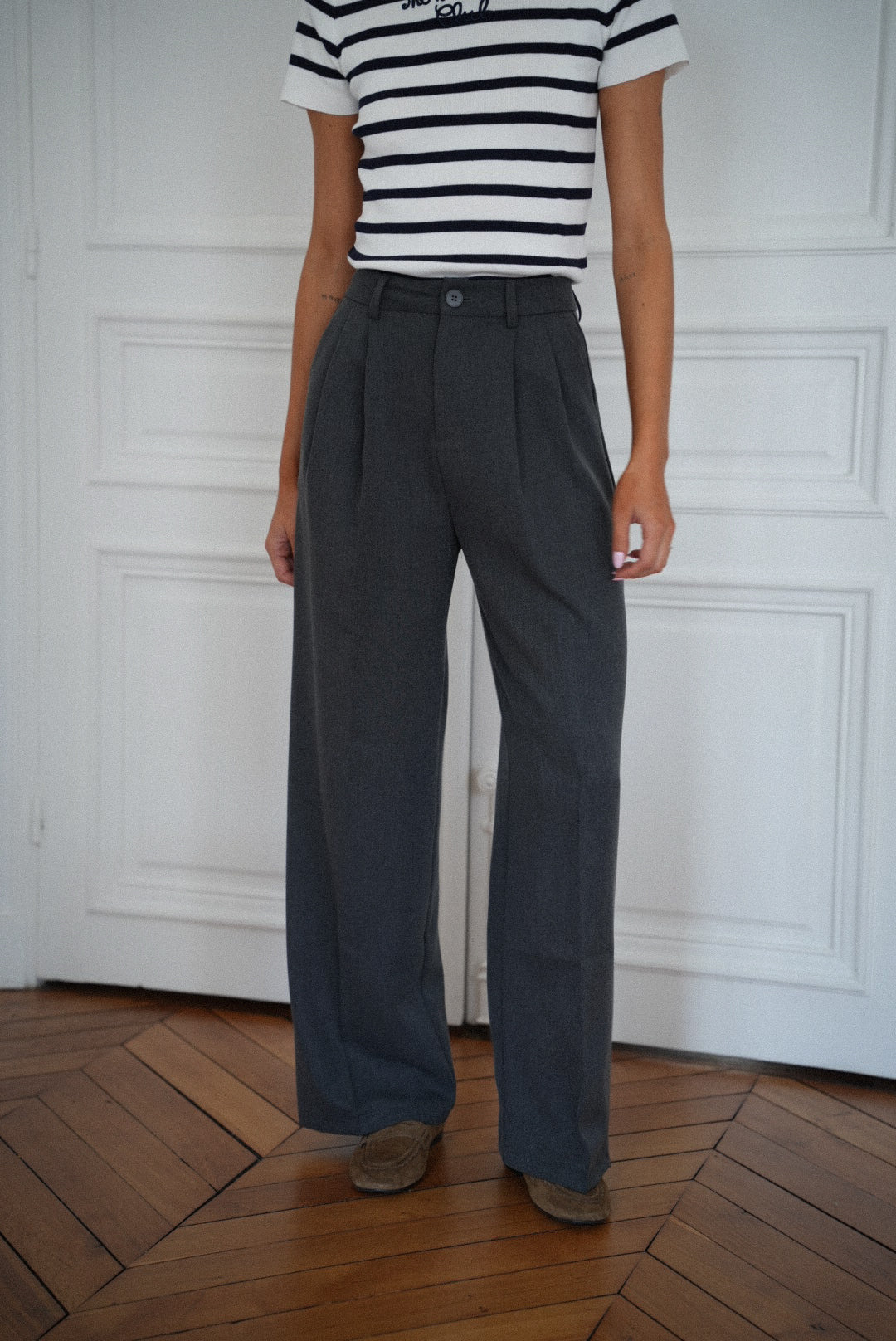 Leane gris - Pantalon droit