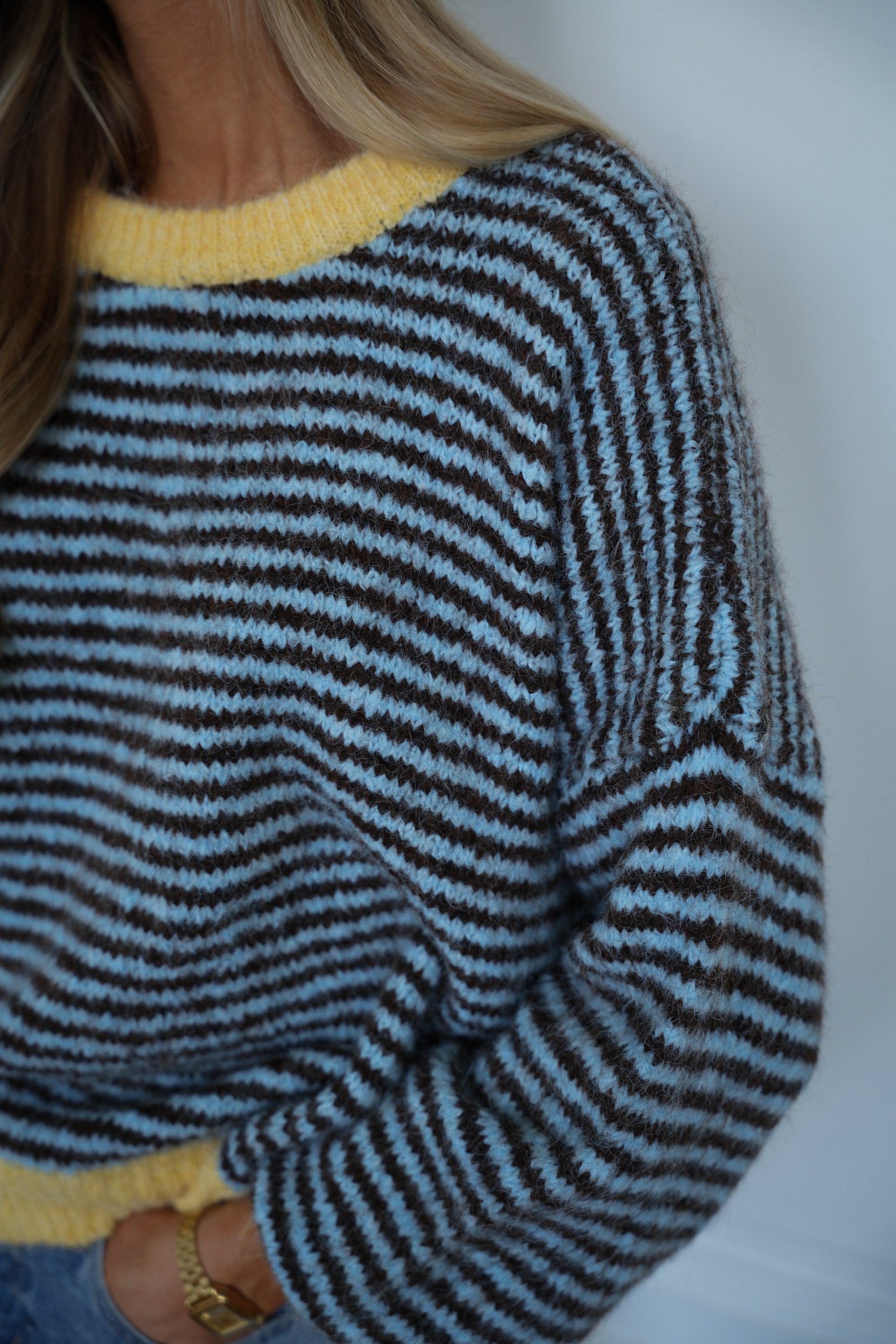 Bonny bleu/jaune - Pull rayé