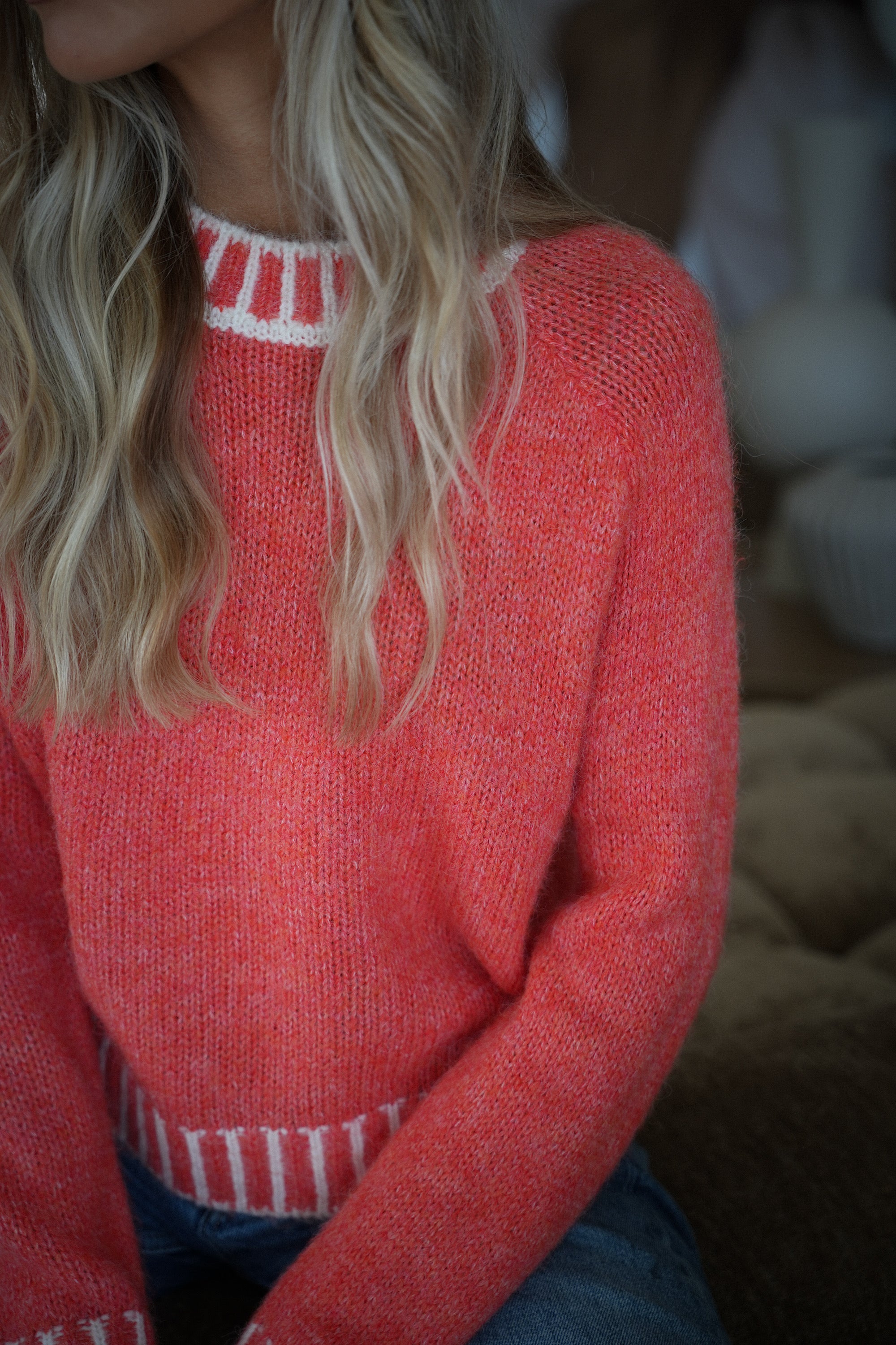 Maelys corail - Pull col rond