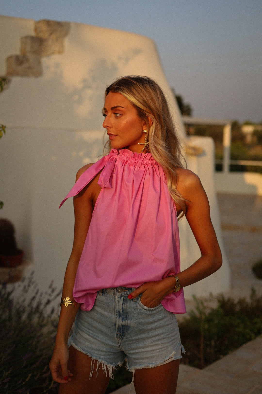 Nova rose - Blouse à noeud