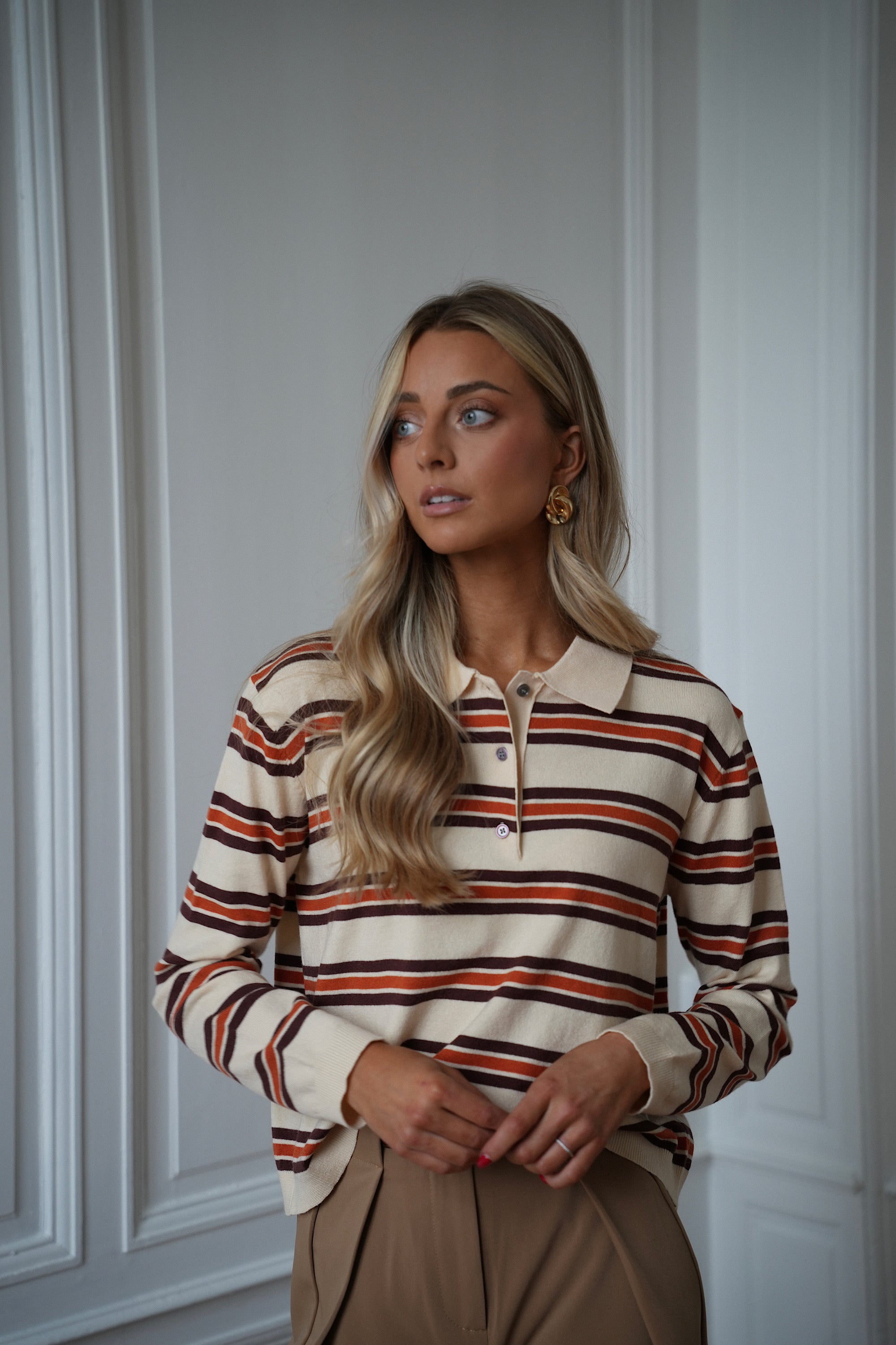 Annissa crème - Pull rayé