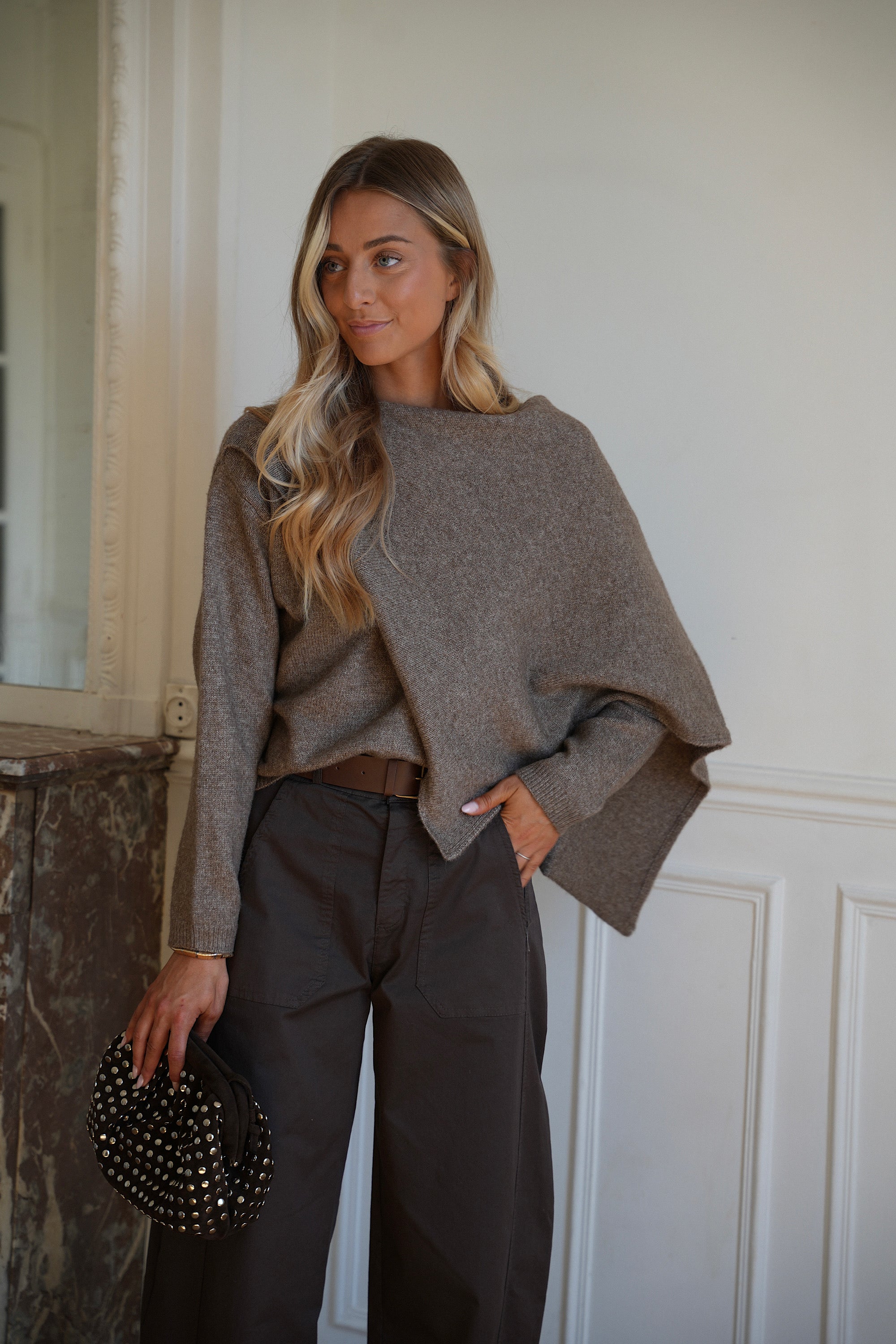 Antonia taupe - Pull cape