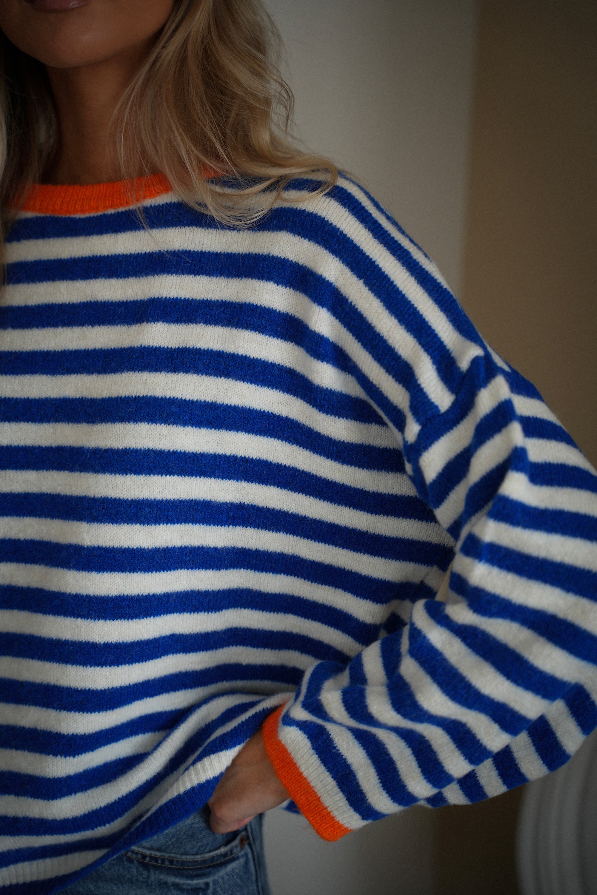Laora bleu - Pull rayé