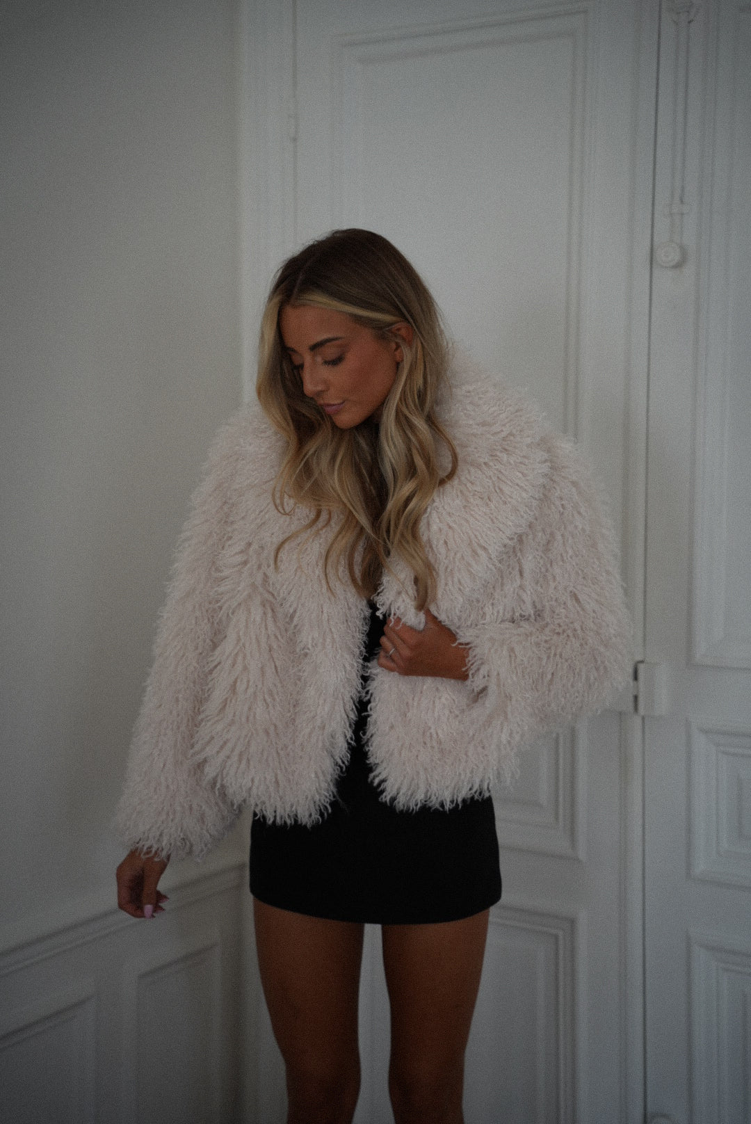 Soanne crème - Manteau fourrure