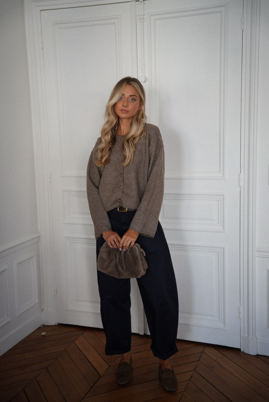 Janet taupe - Gilet boutonné