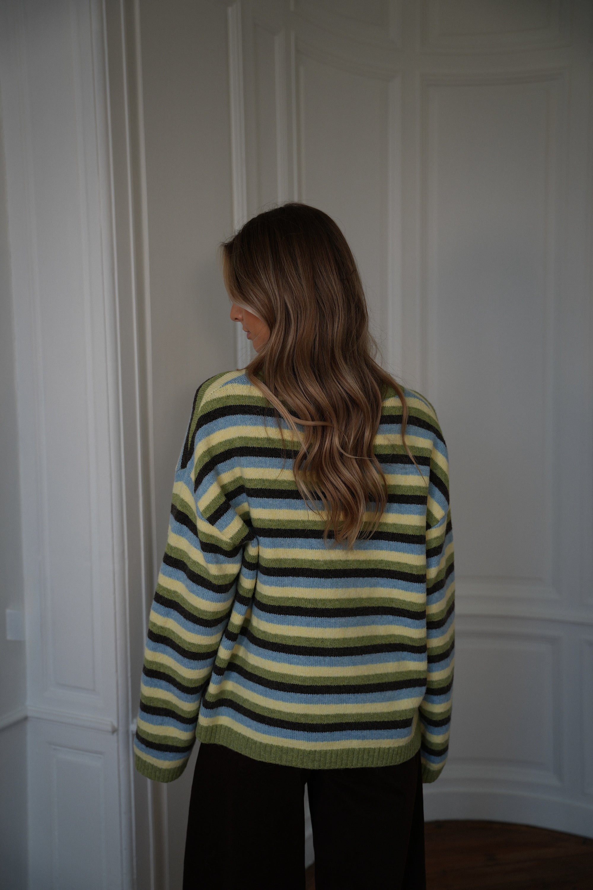 Victor vert - Gilet rayé