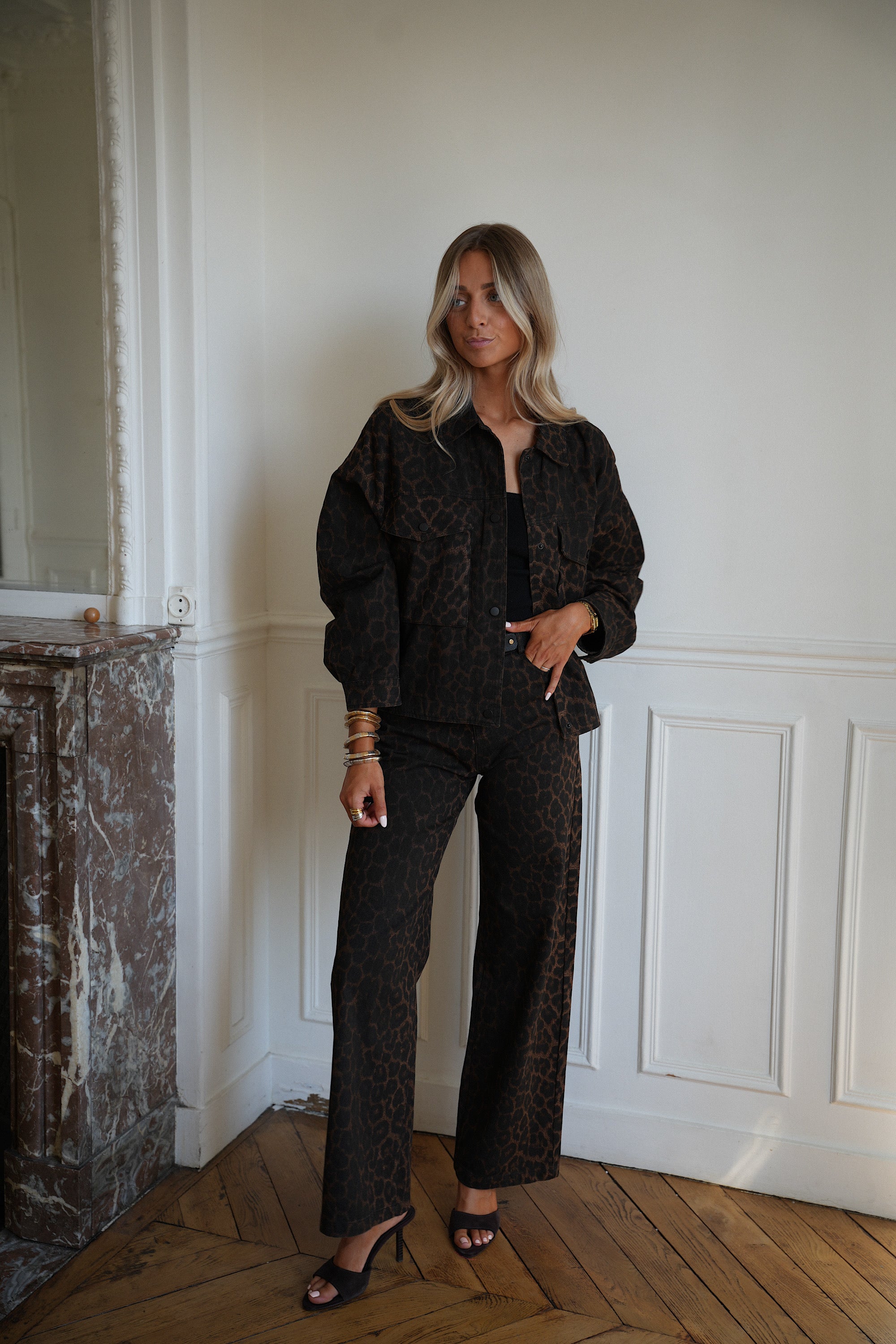 Garance léopard - Veste en jean