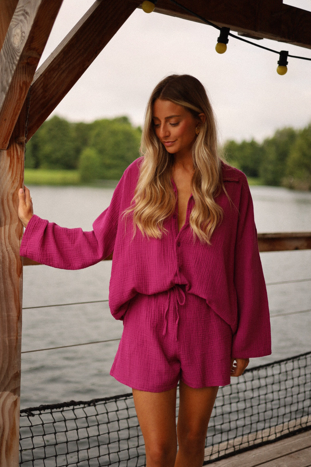 Vaiana prune - Chemise gaze de coton