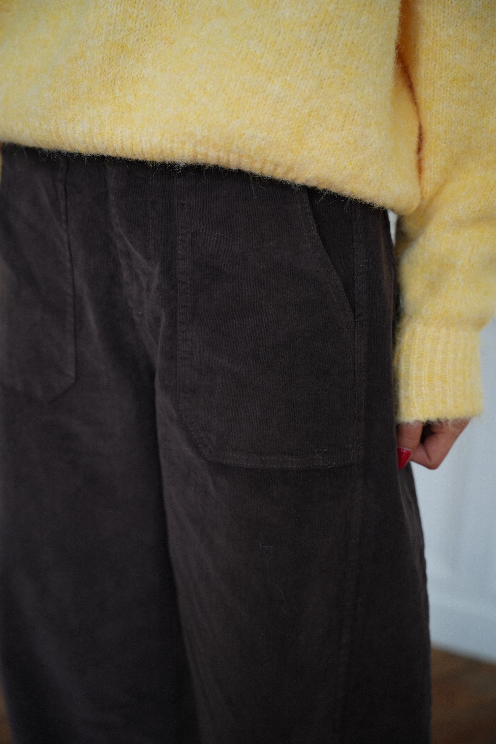 Elly chocolat - Pantalon velours