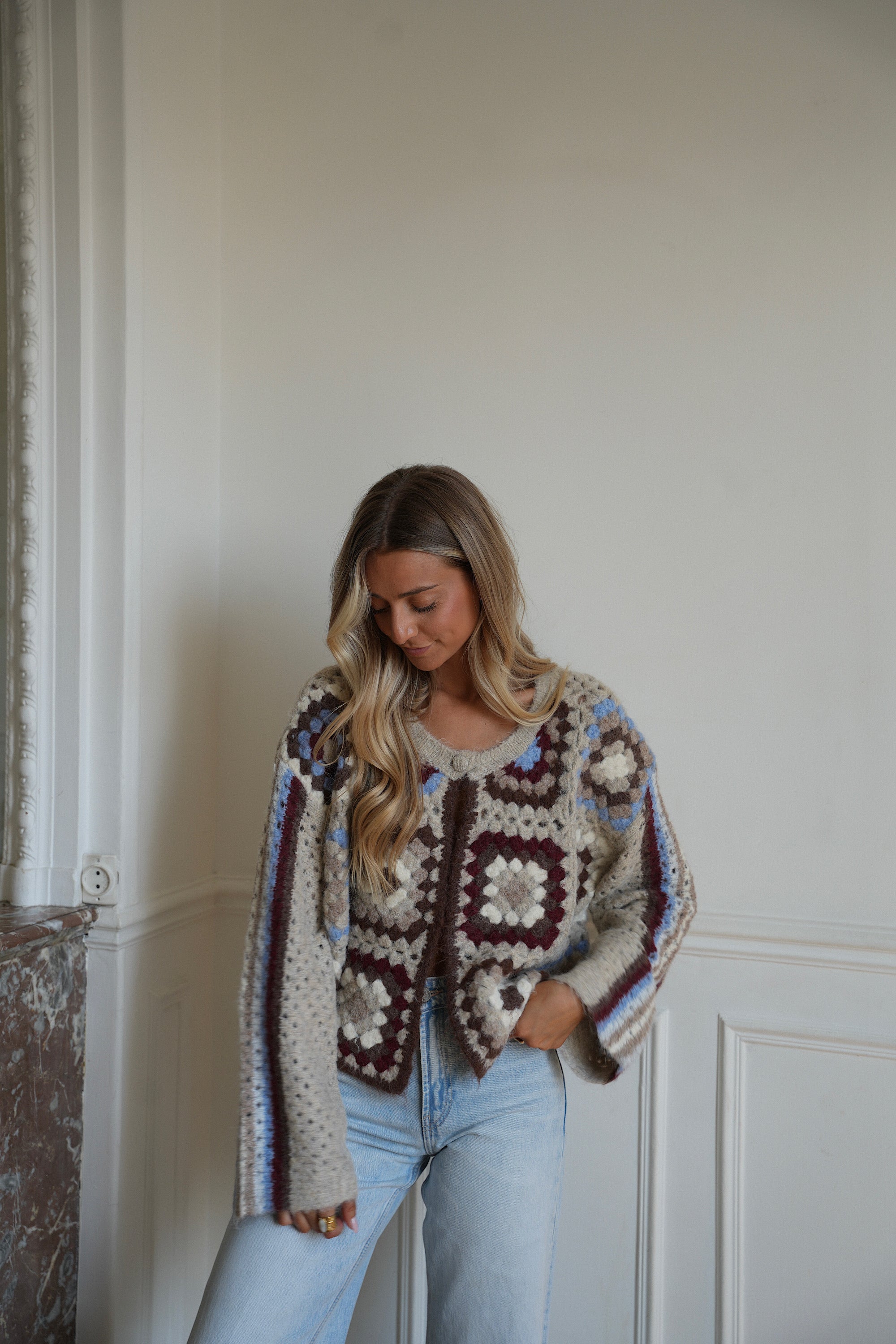 Baya taupe - Gilet imprimé