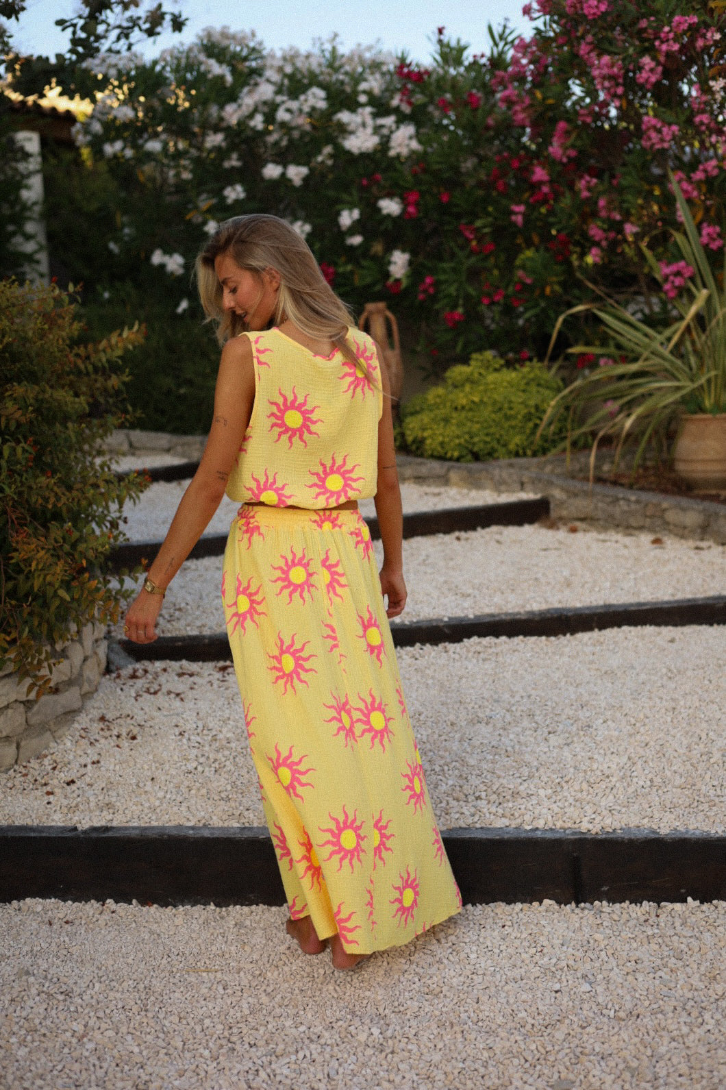 Solena jaune - Ensemble gaze de coton