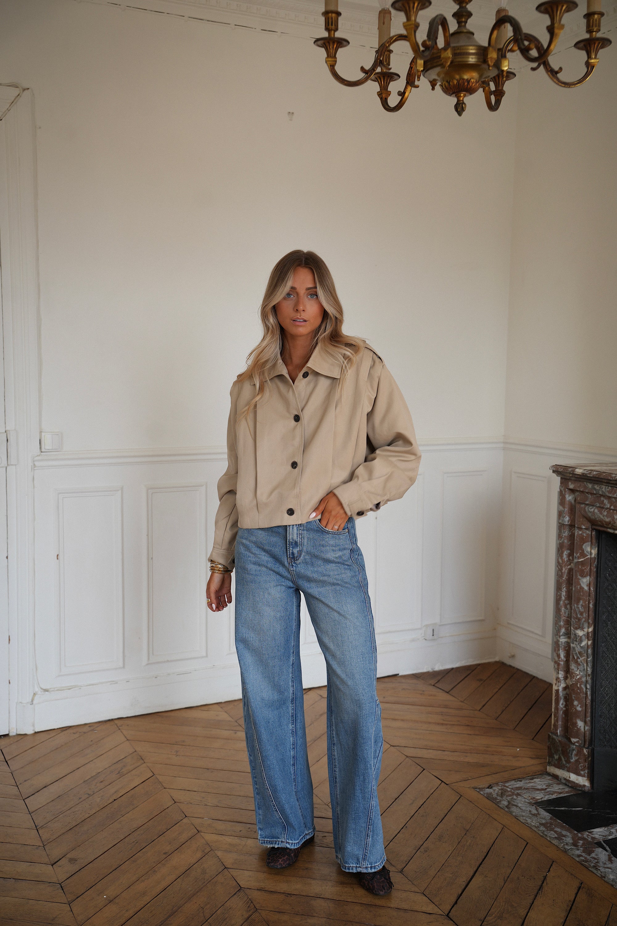 Morine beige - Veste boutonnée