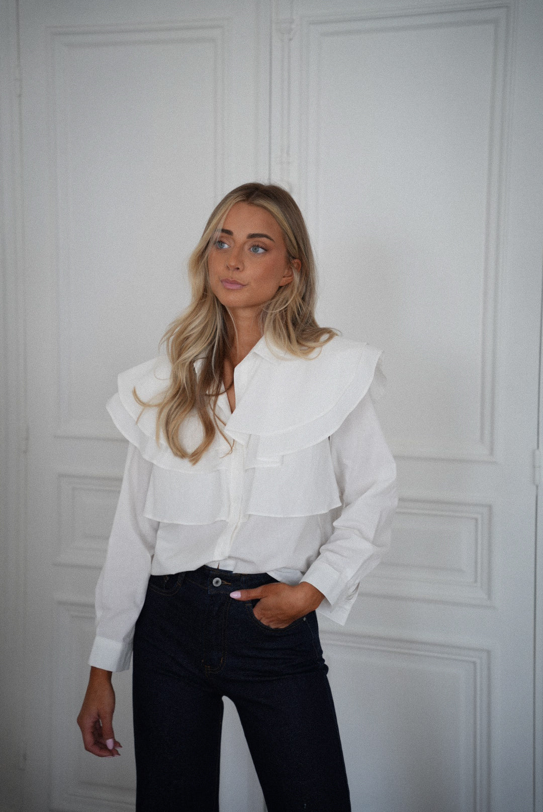Violaine blanche - Chemise volantée