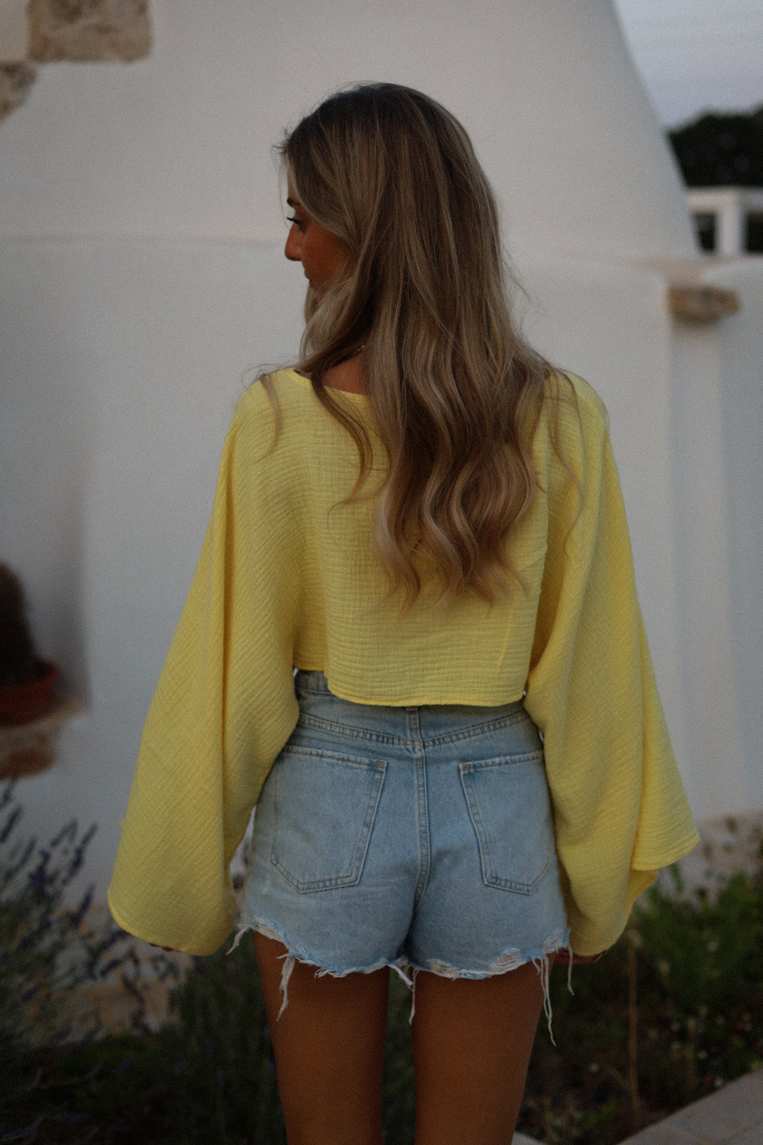 Jodie jaune - Blouse gaze de coton