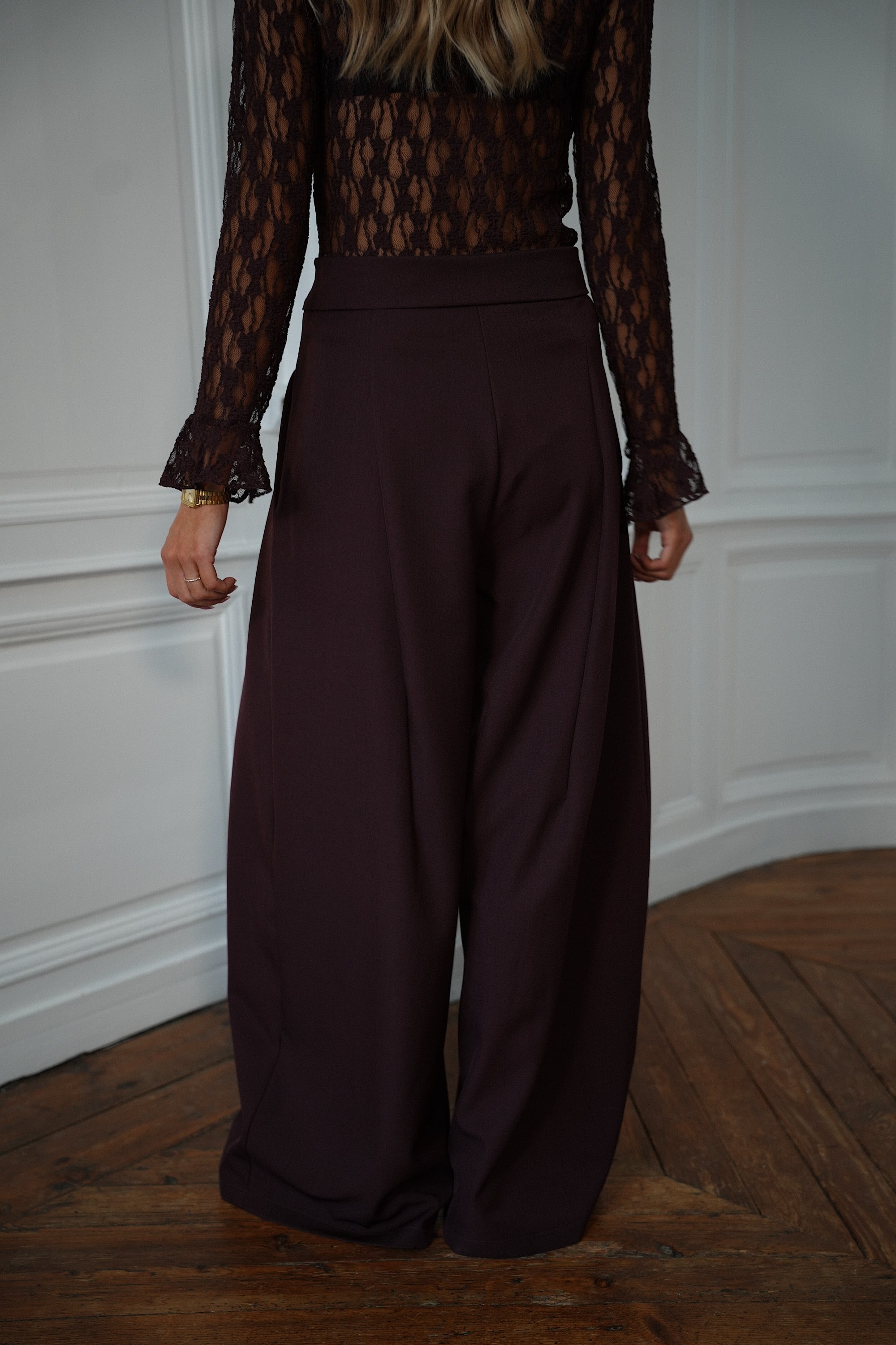 Chelsea prune - Pantalon ample