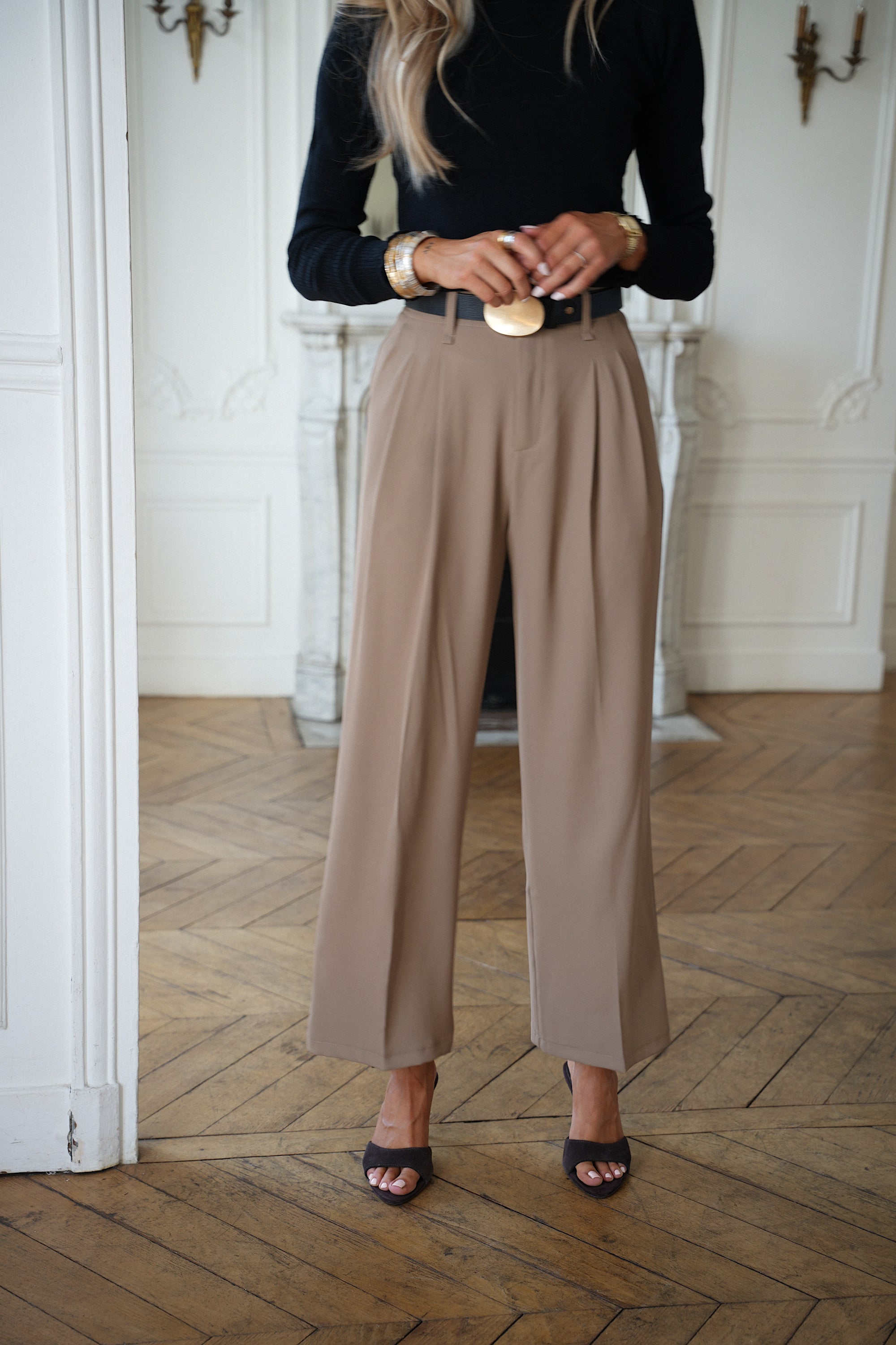 Salomé taupe - Pantalon fluide