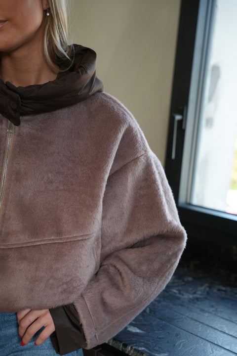 Selina taupe - Manteau à capuche