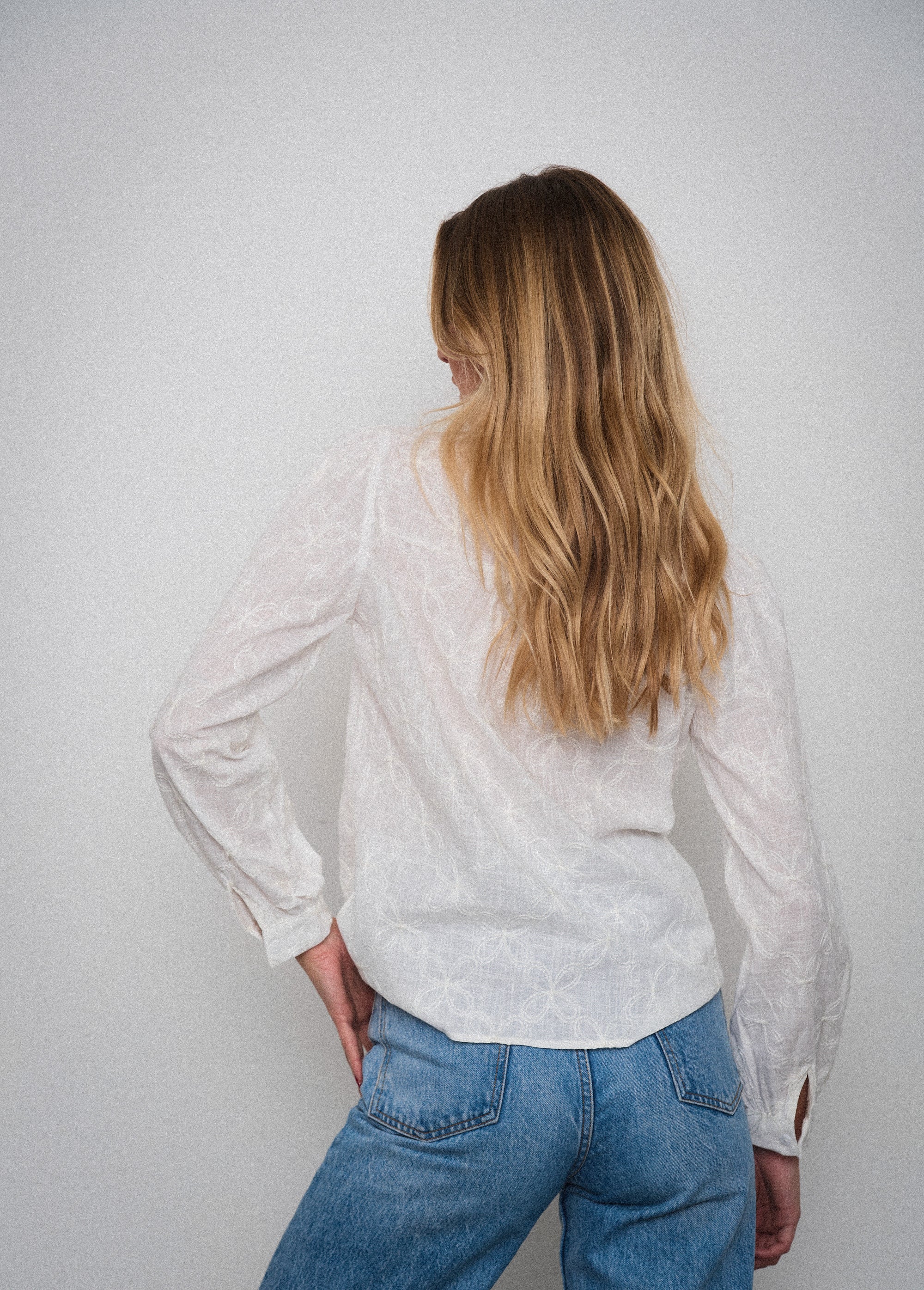 Lou-Anne blanche - Chemise brodée