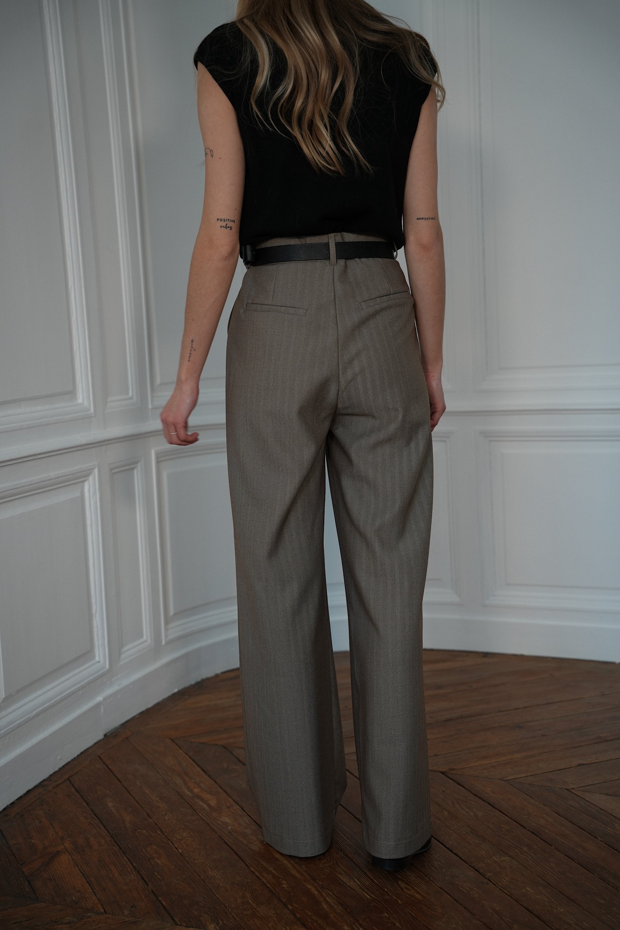 Léonard taupe - Pantalon droit