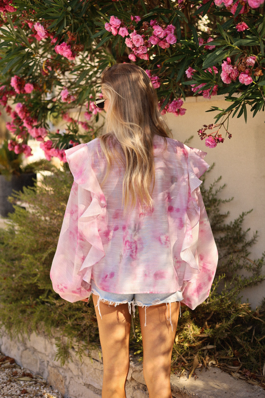 Venise rose - Blouse volantée