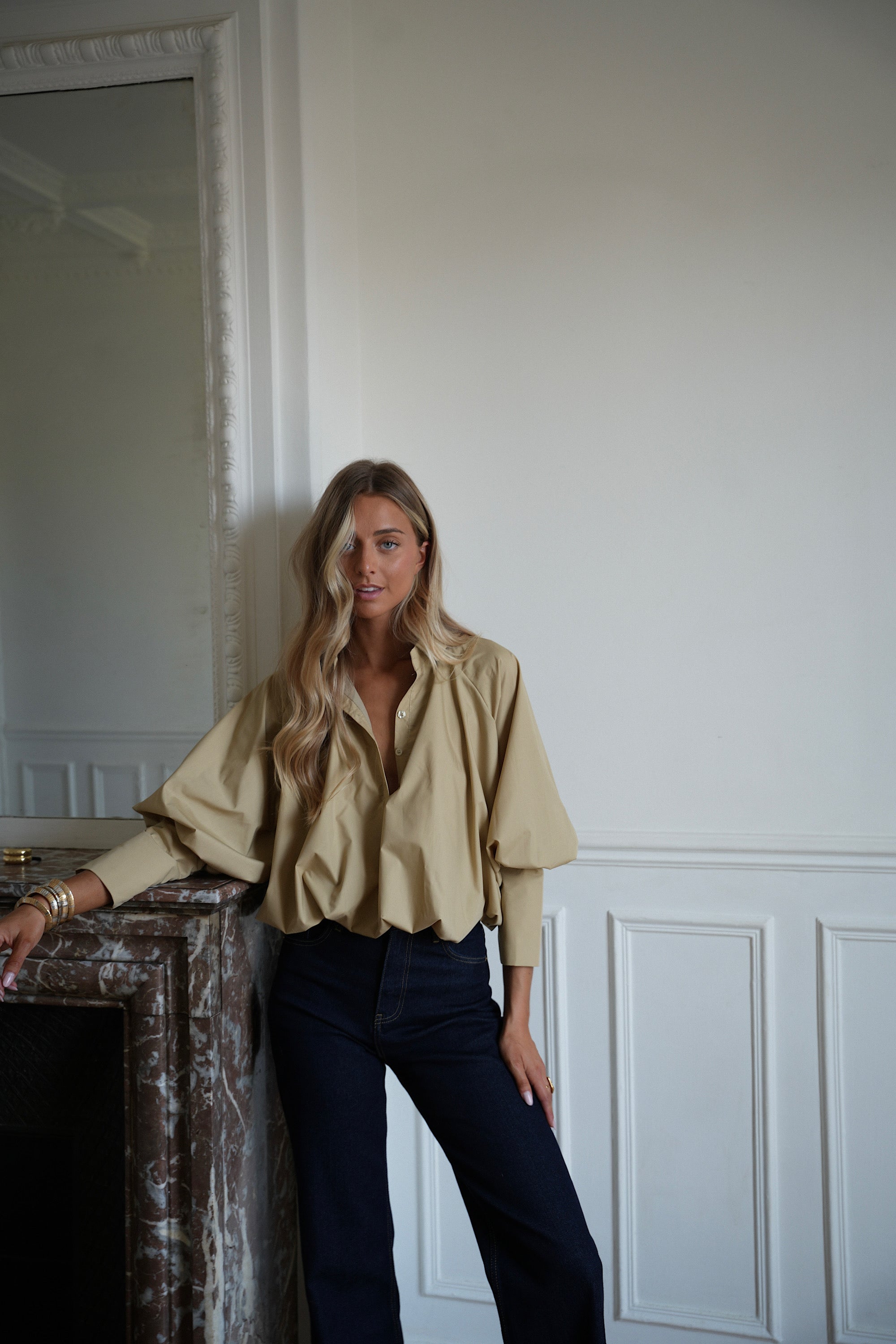 Alice olive - Blouse ballon