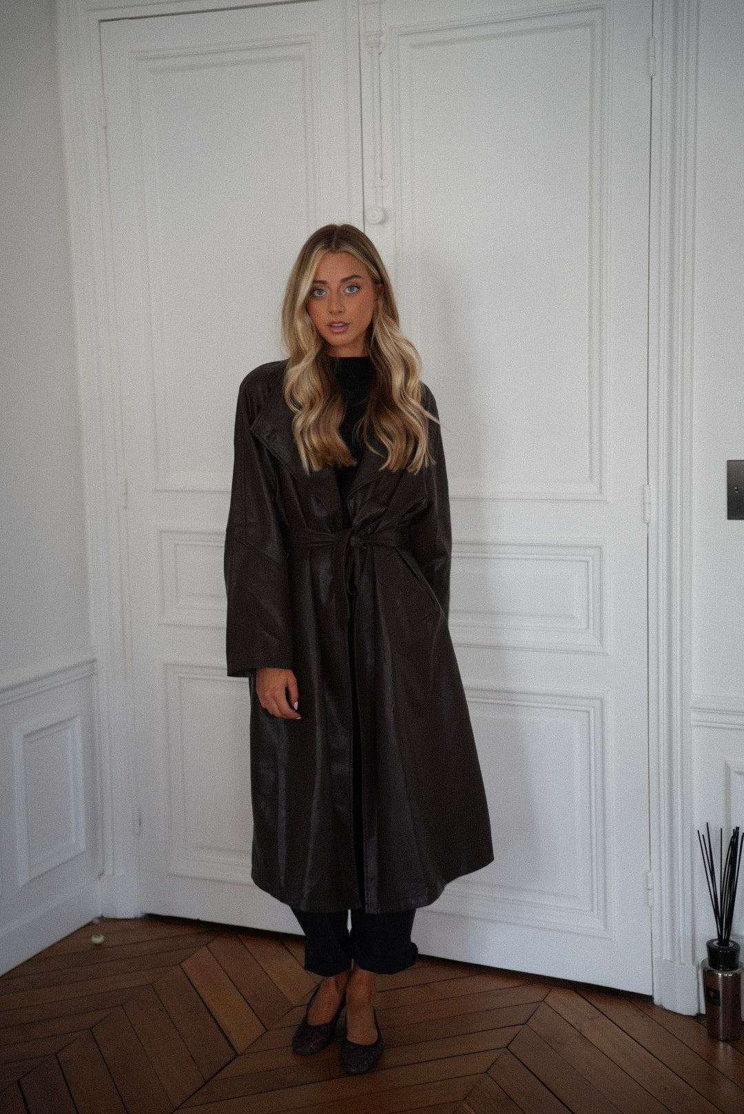Penelope chocolat - Manteau cuir