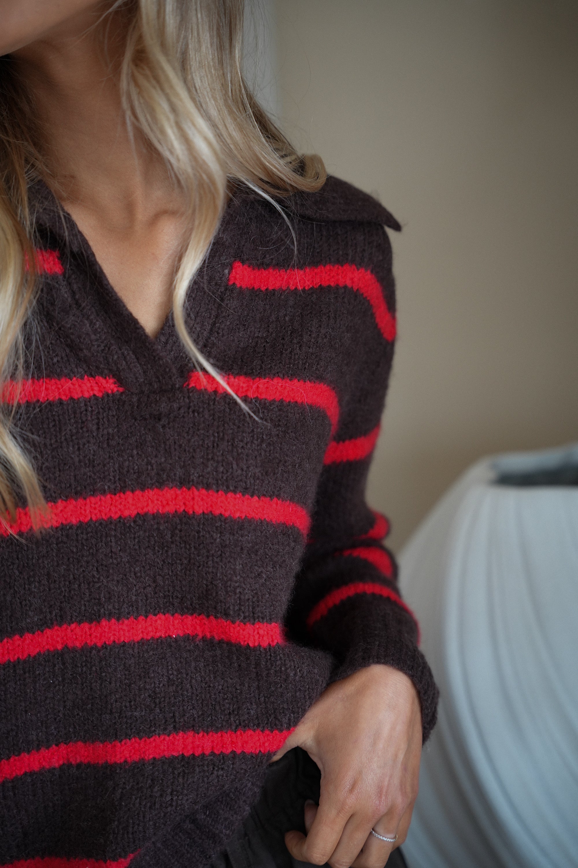 Ethan chocolat - Pull rayé