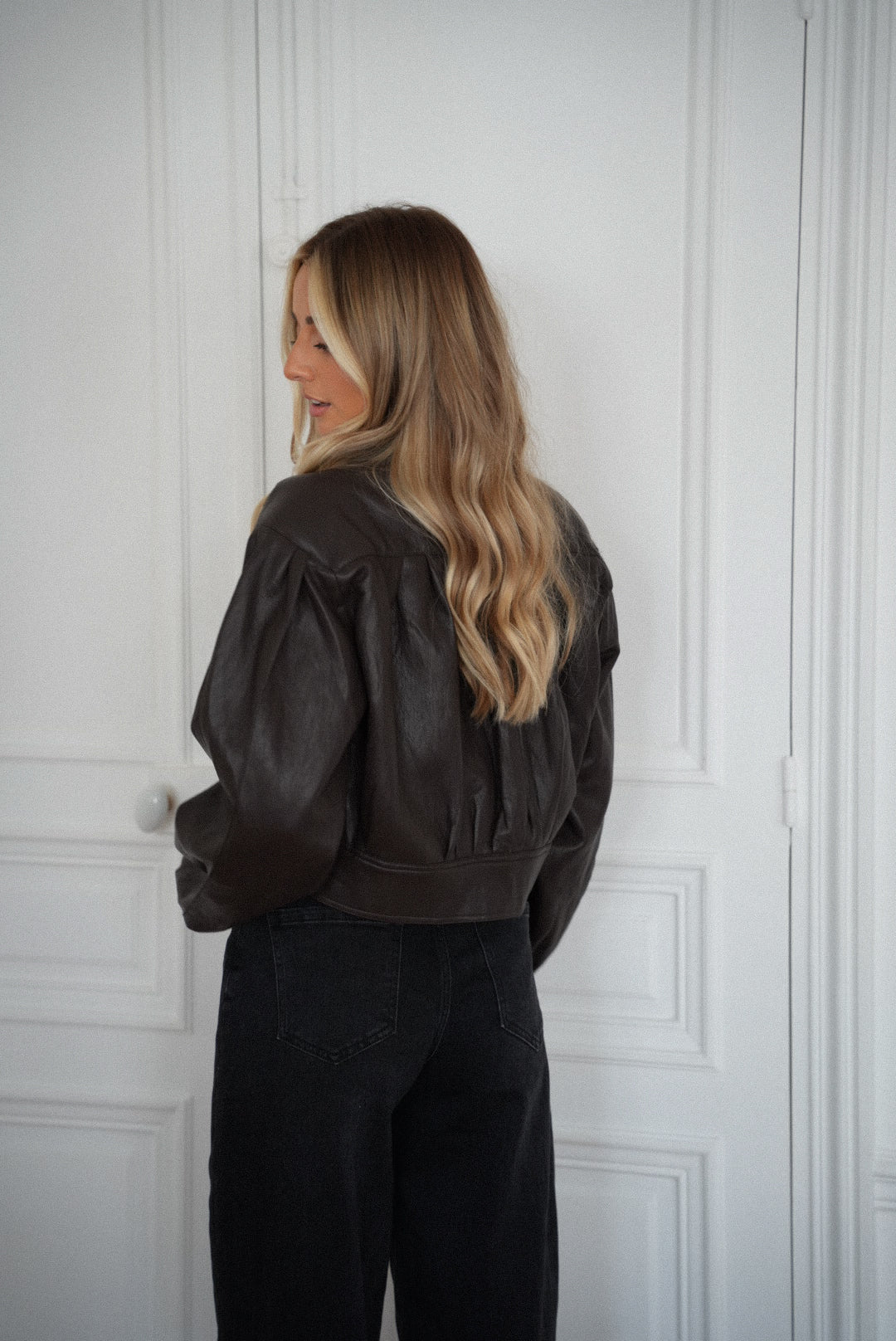 Debo chocolat - Veste en cuir