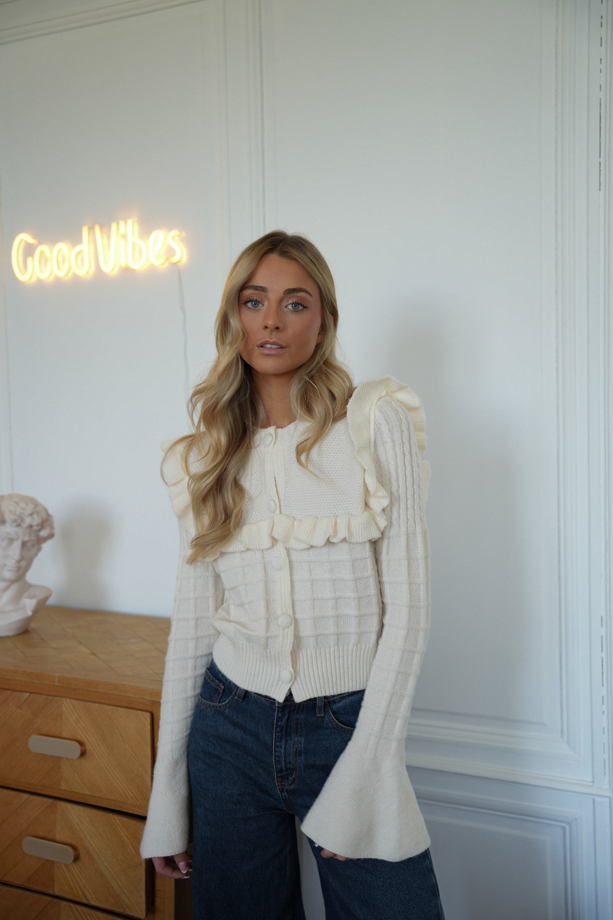 Daisy crème - Gilet volanté