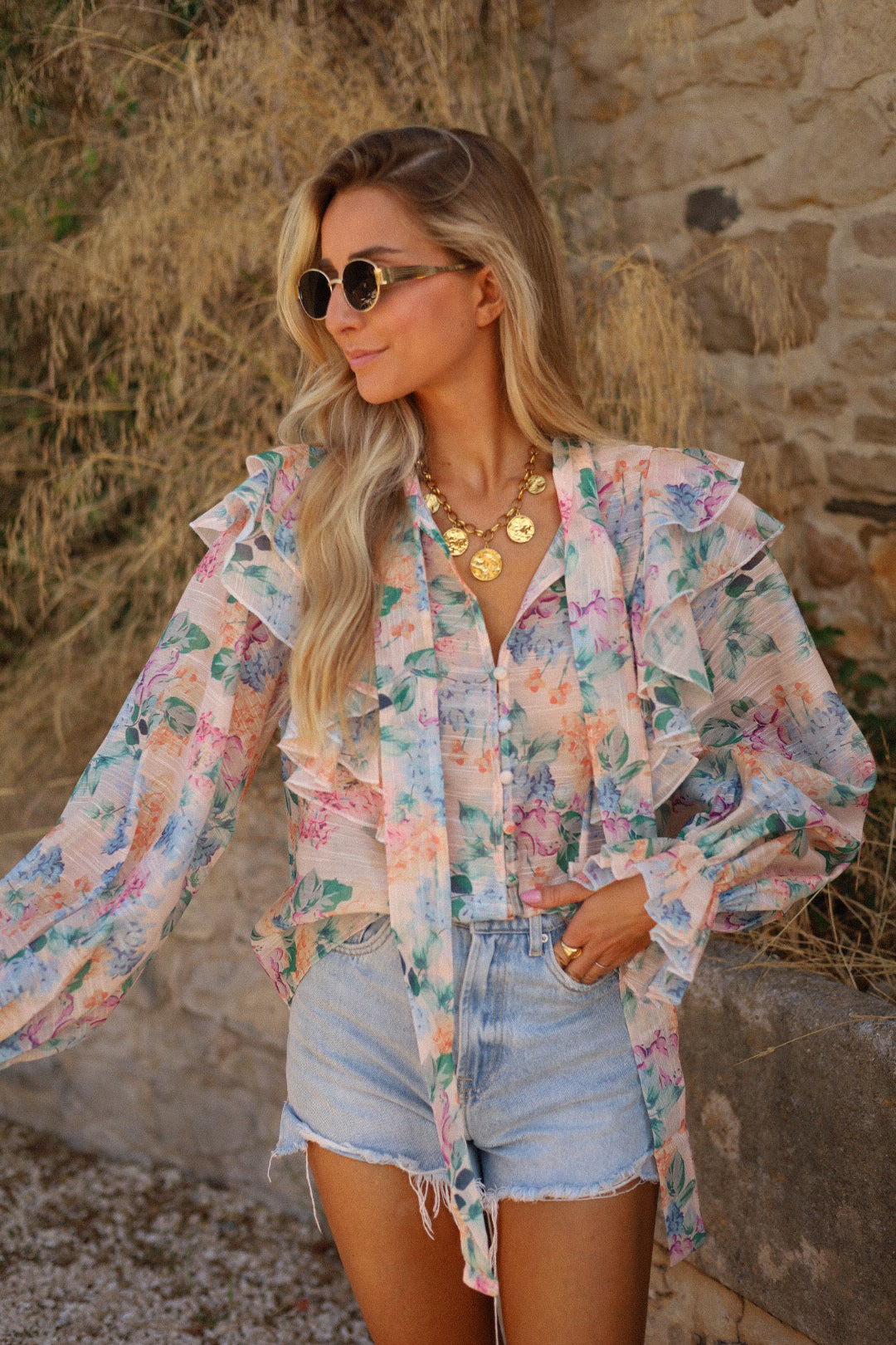 Mona colorée - Blouse fleurie