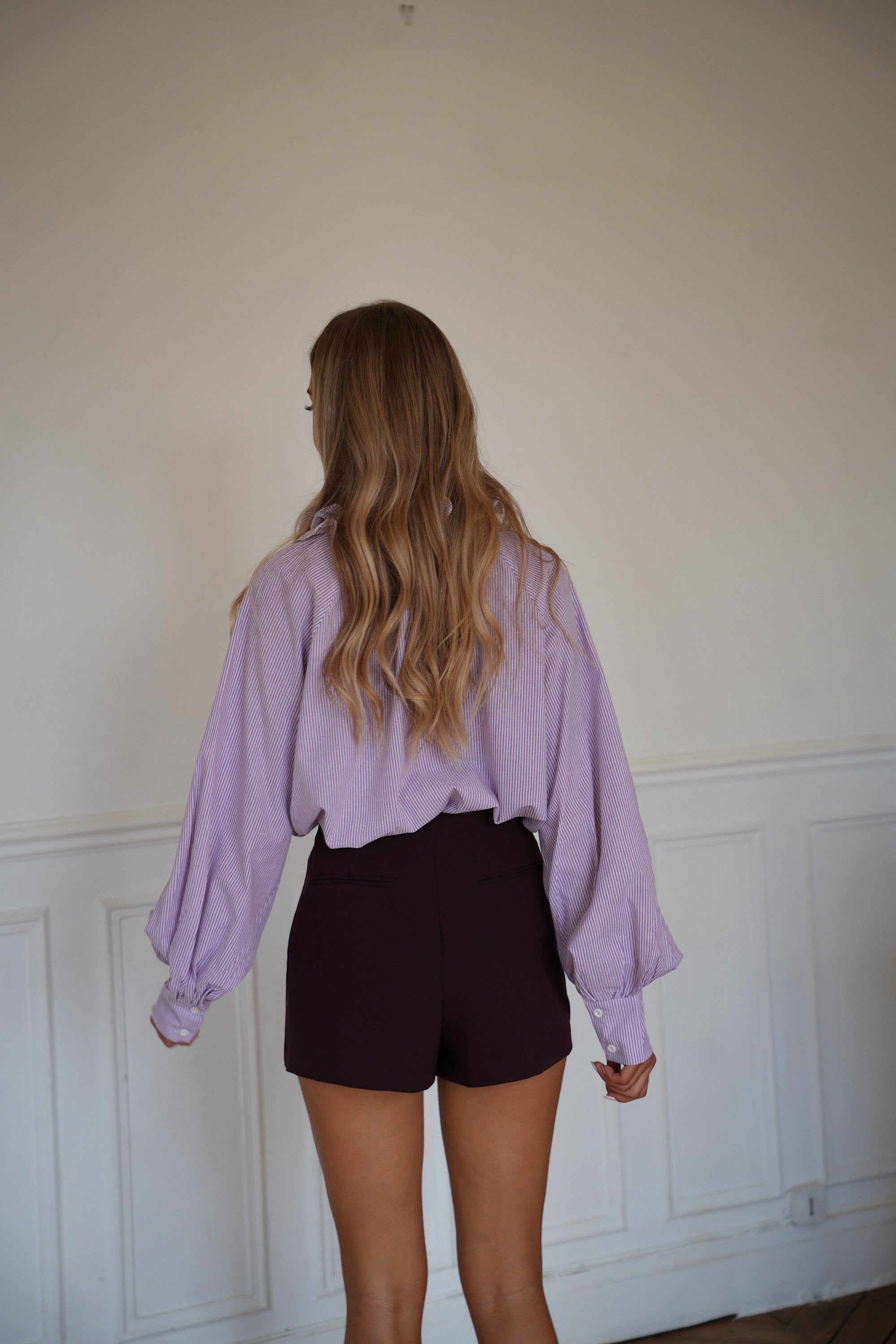 Paola violette - Blouse rayée