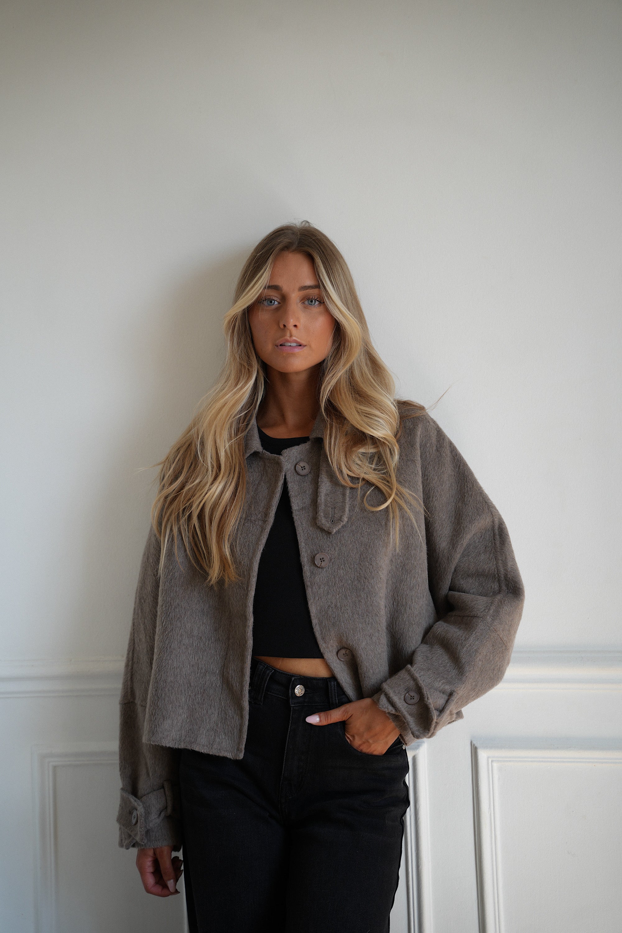 Malone taupe - Veste en laine