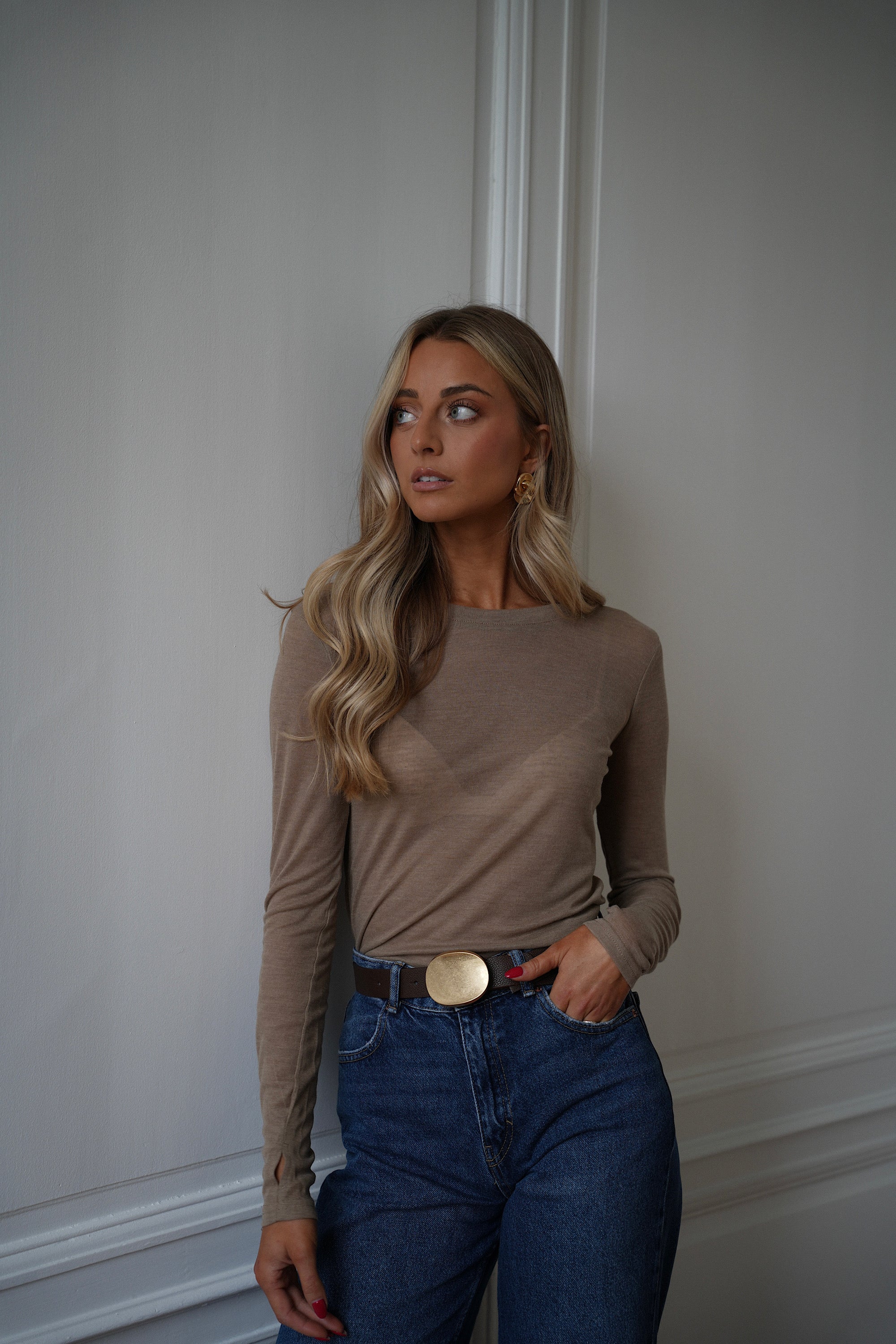 Gael beige - T-shirt manches longues