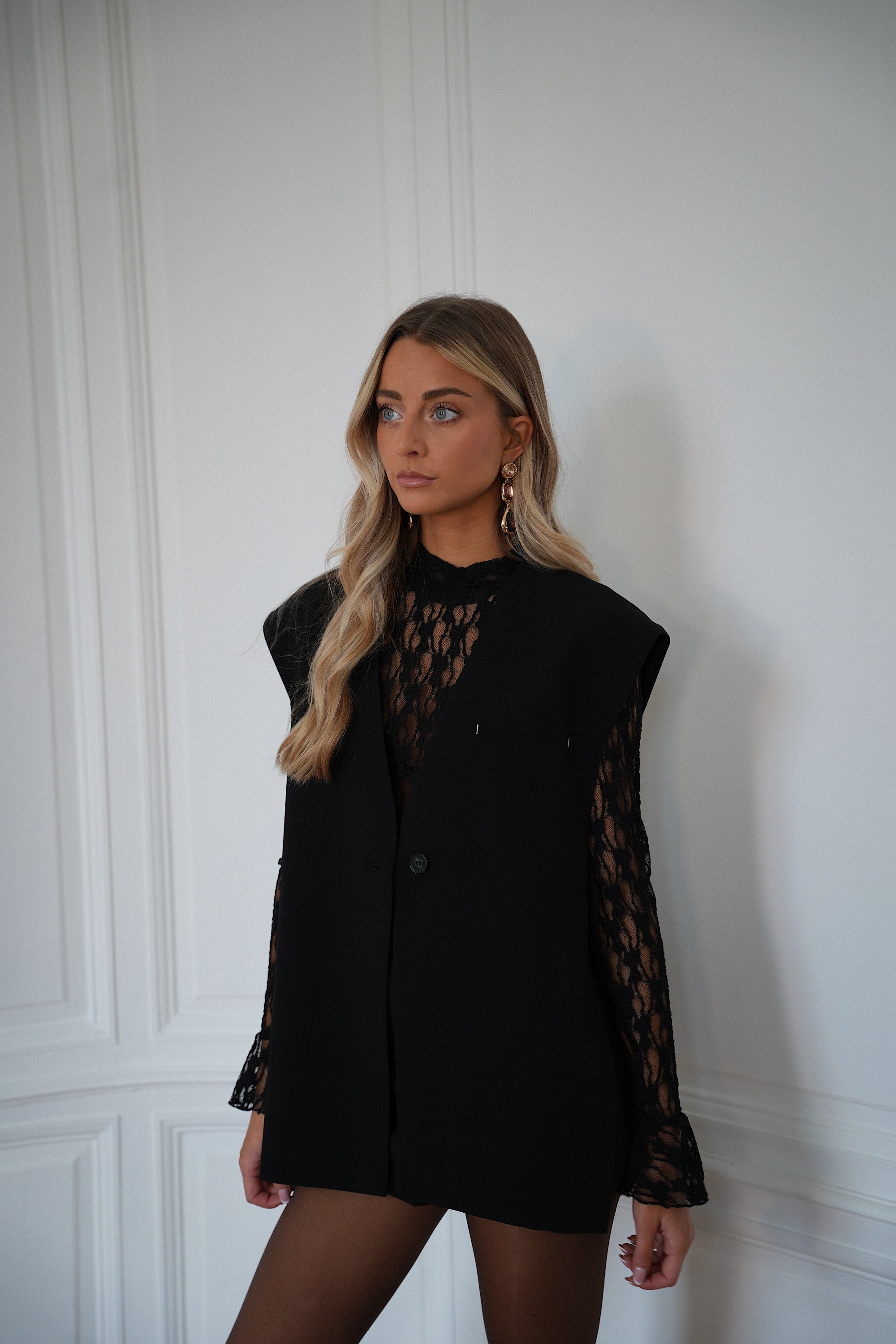 Eveline noire - Blouse en dentelle