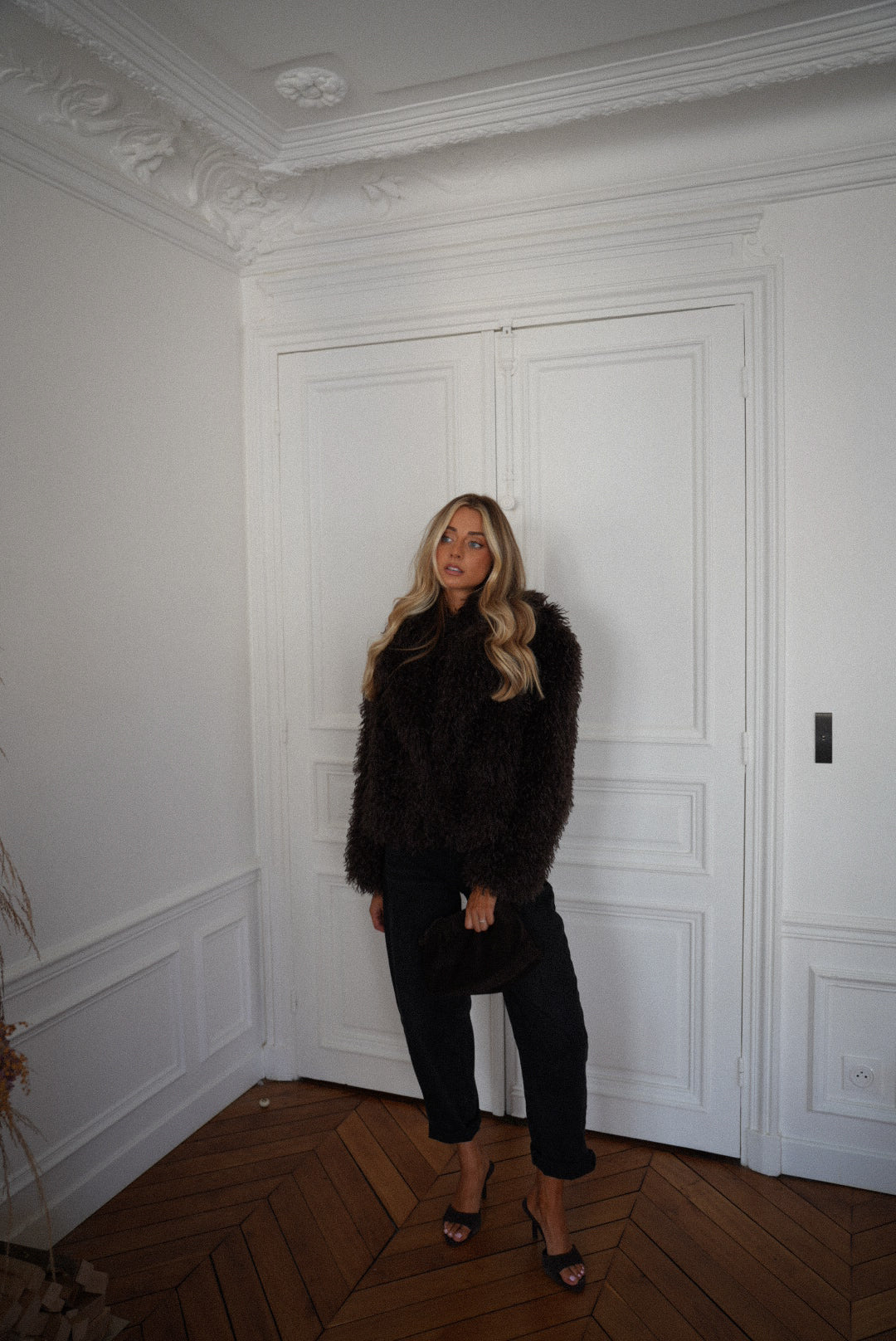 Soanne chocolat - Manteau fourrure