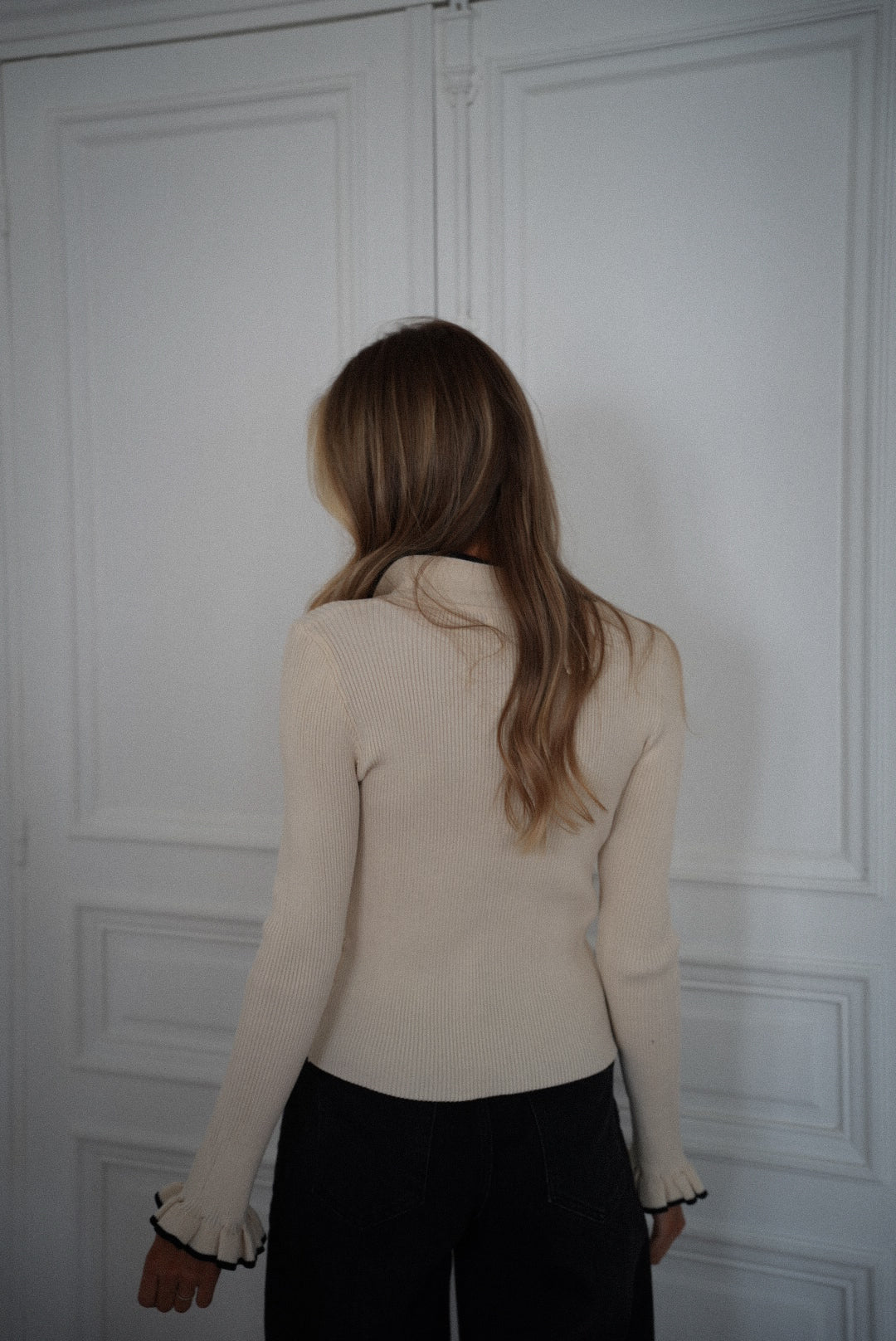 Arty crème - Pull boutonné