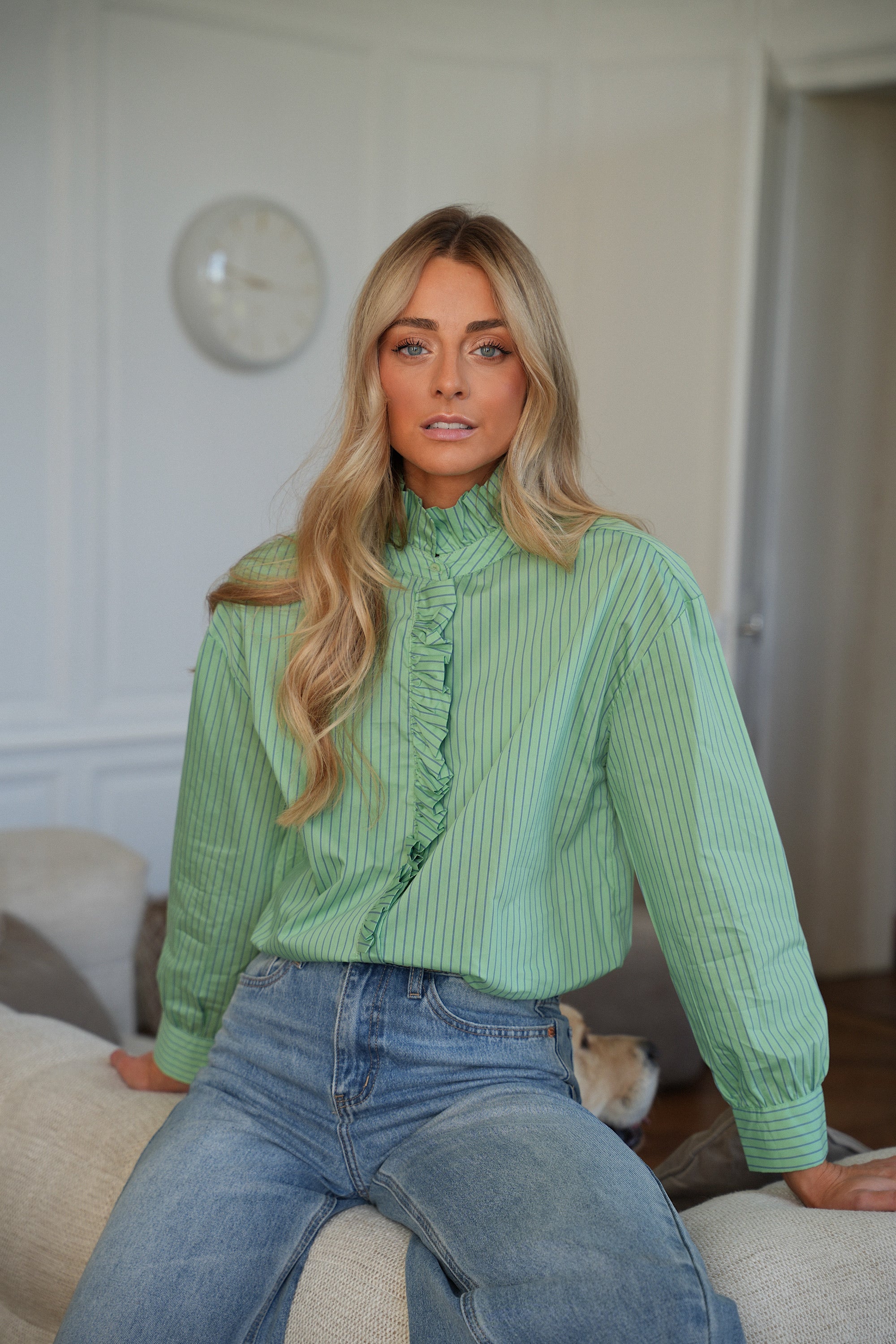 Jena verte - Blouse rayée