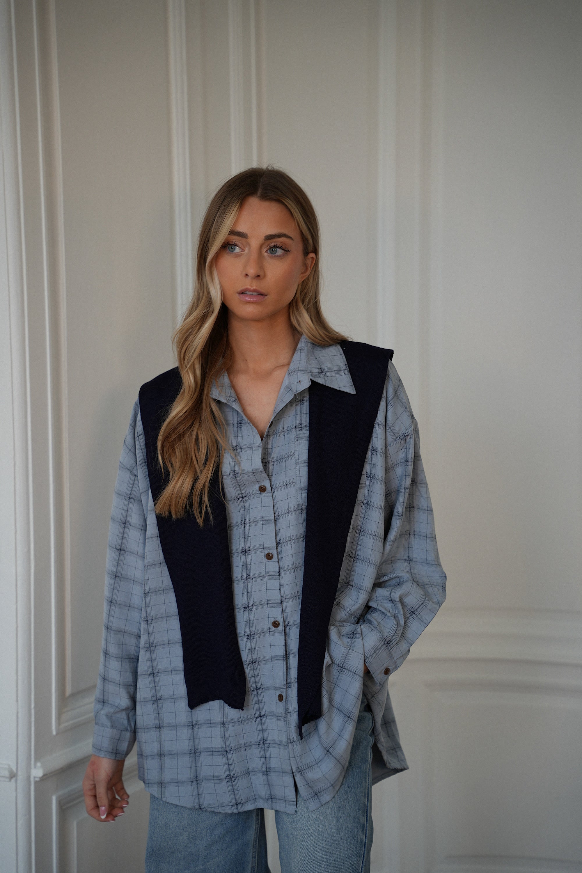 Brittany bleu - Ensemble chemise/pull