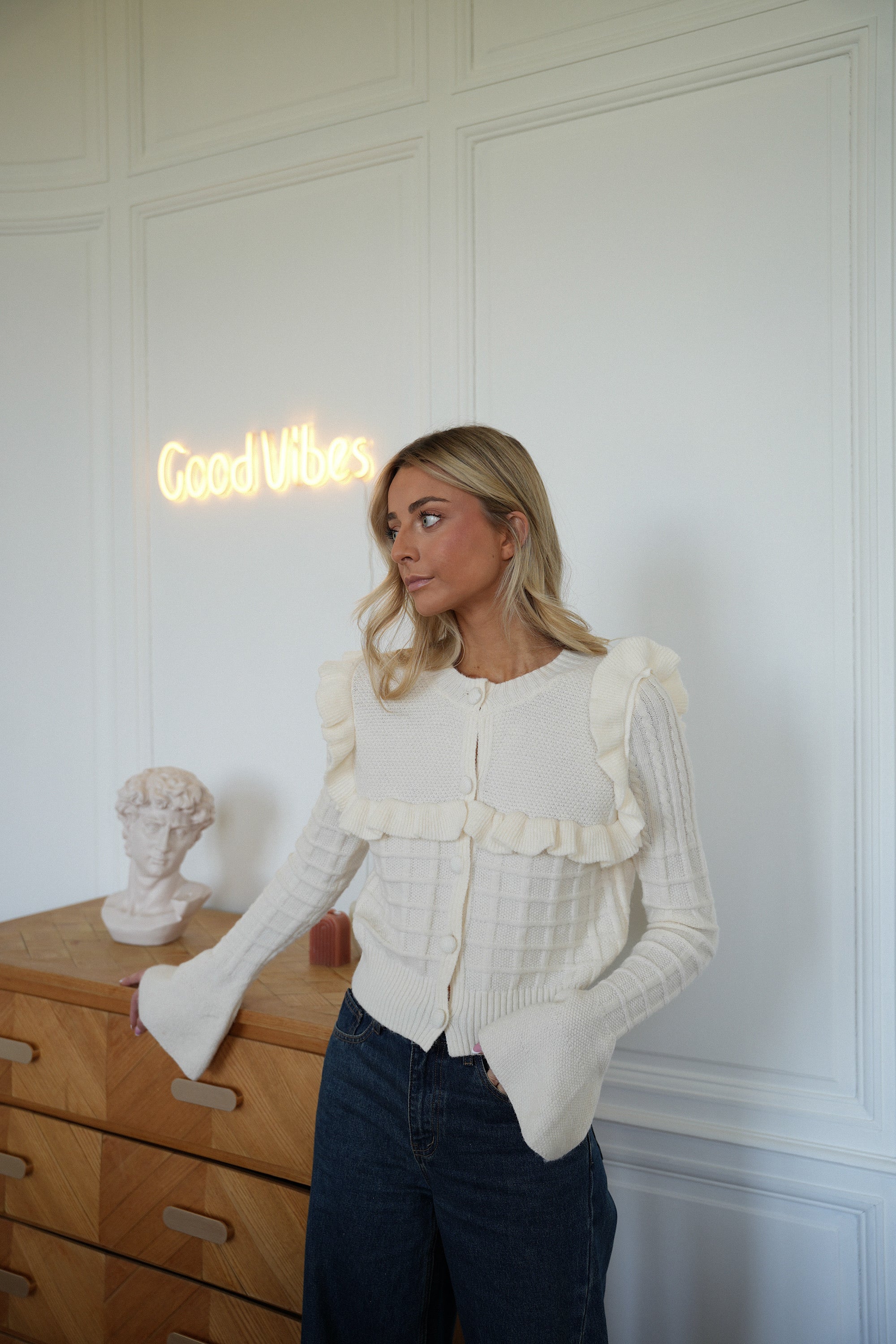 Daisy crème - Gilet volanté