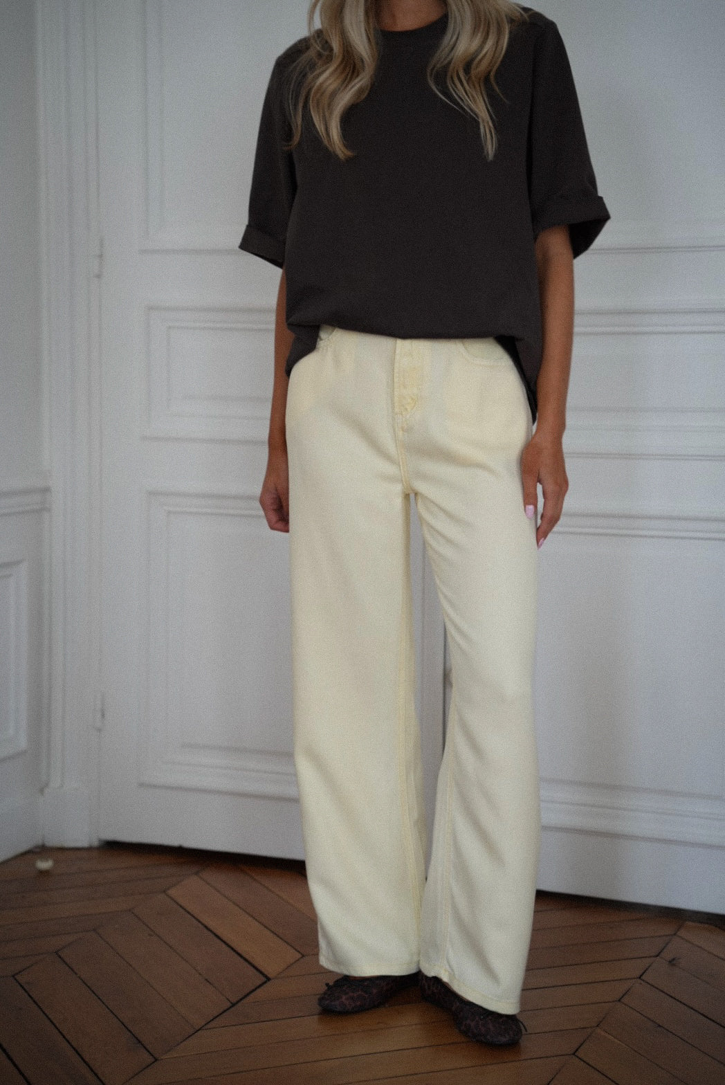 Shanon jaune - Pantalon droit