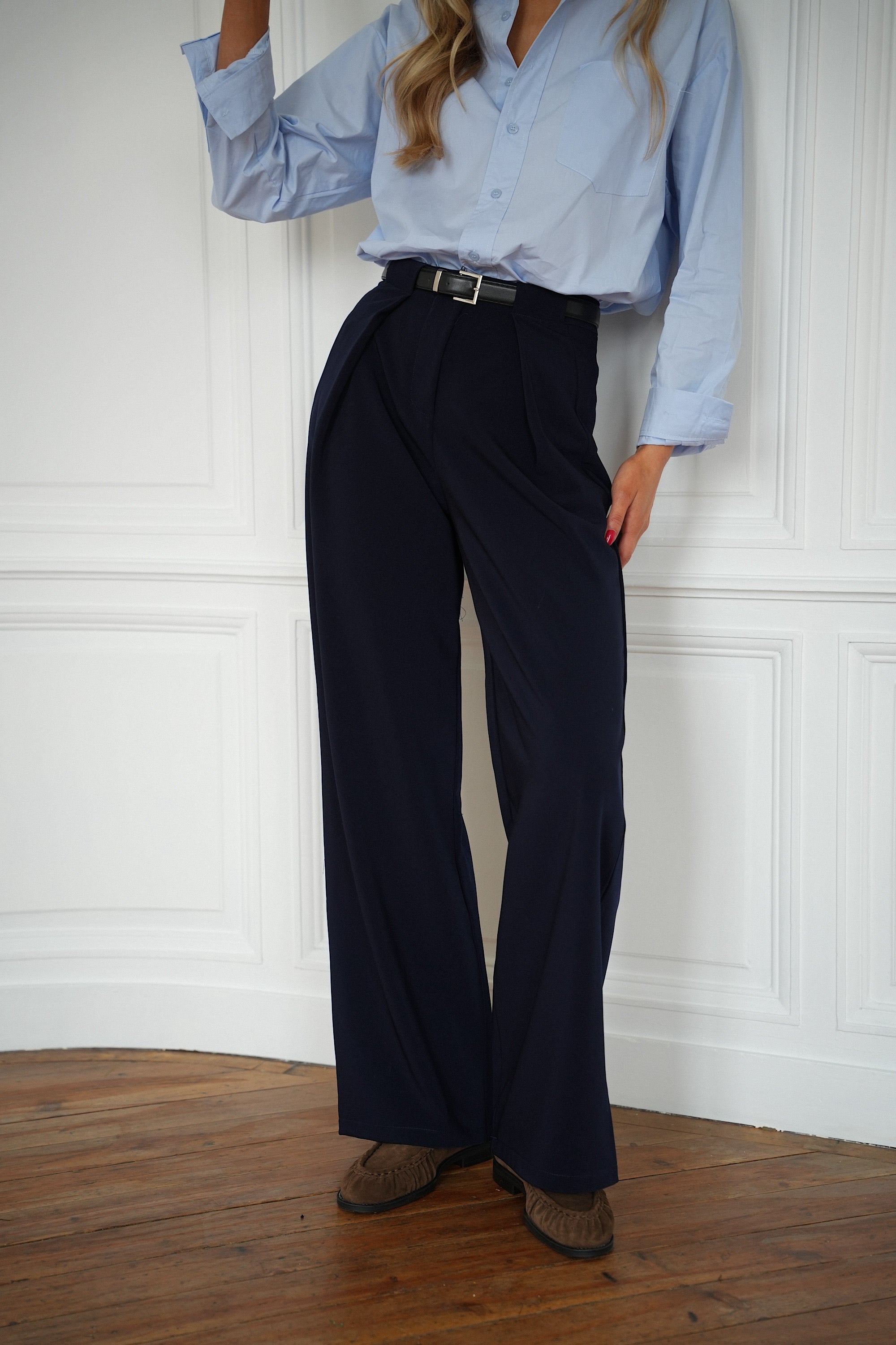 Sandro marine - Pantalon droit