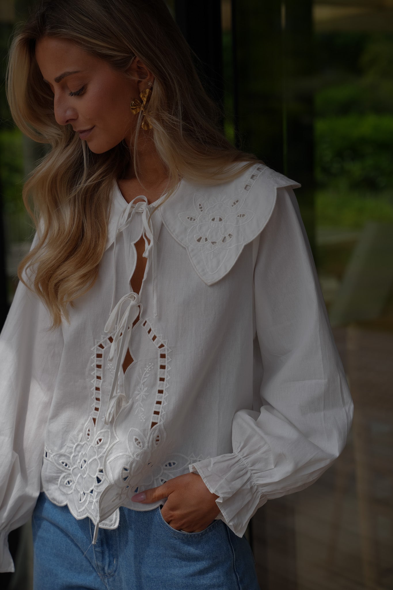 Sab blanche - Blouse brodée