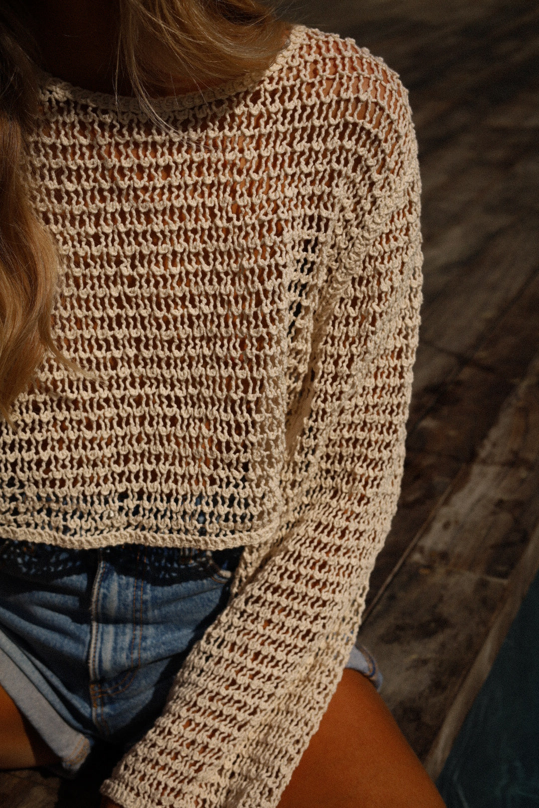Santana beige - Blouse crochet