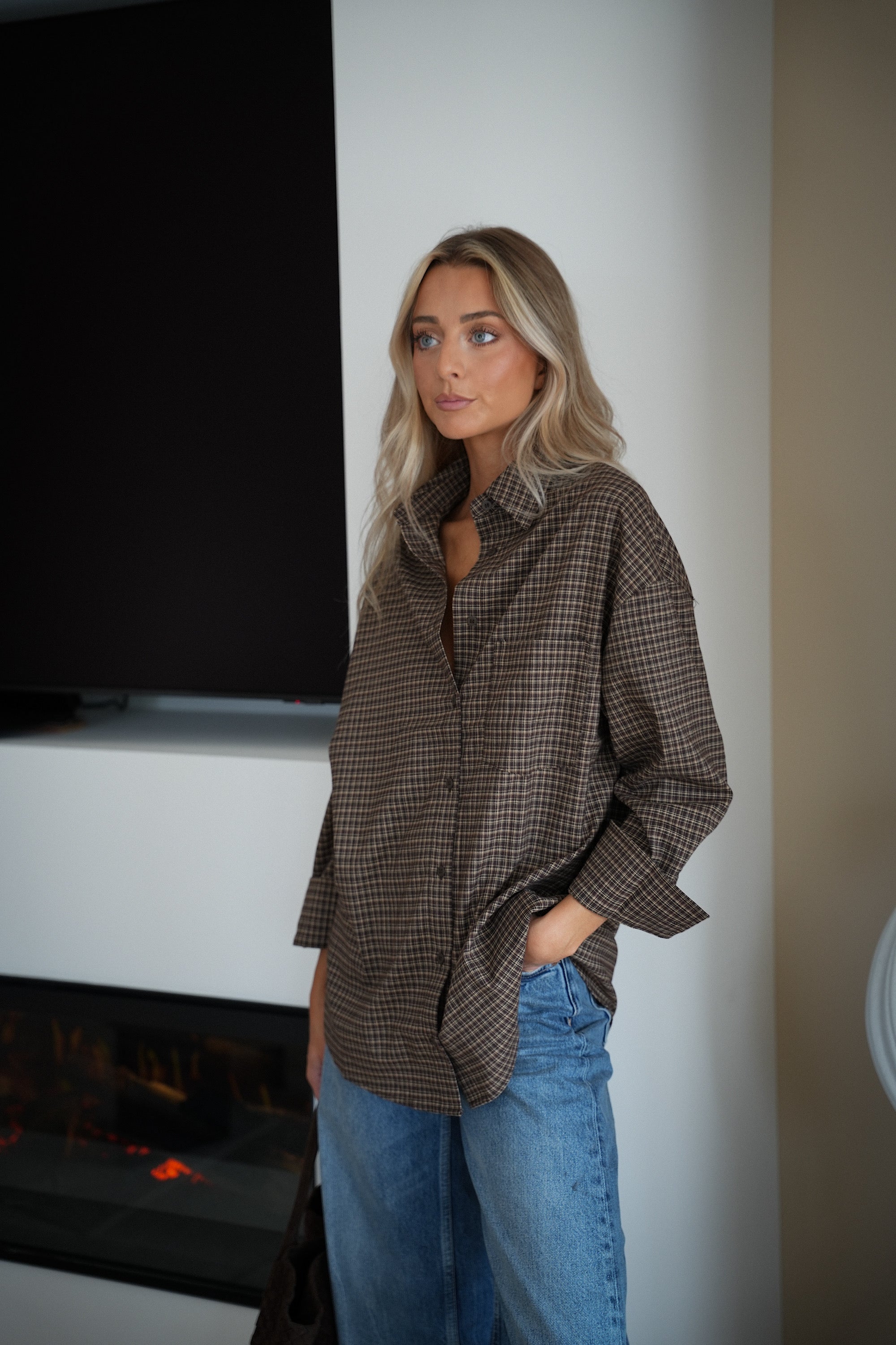 Agata chocolat - Chemise à carreaux