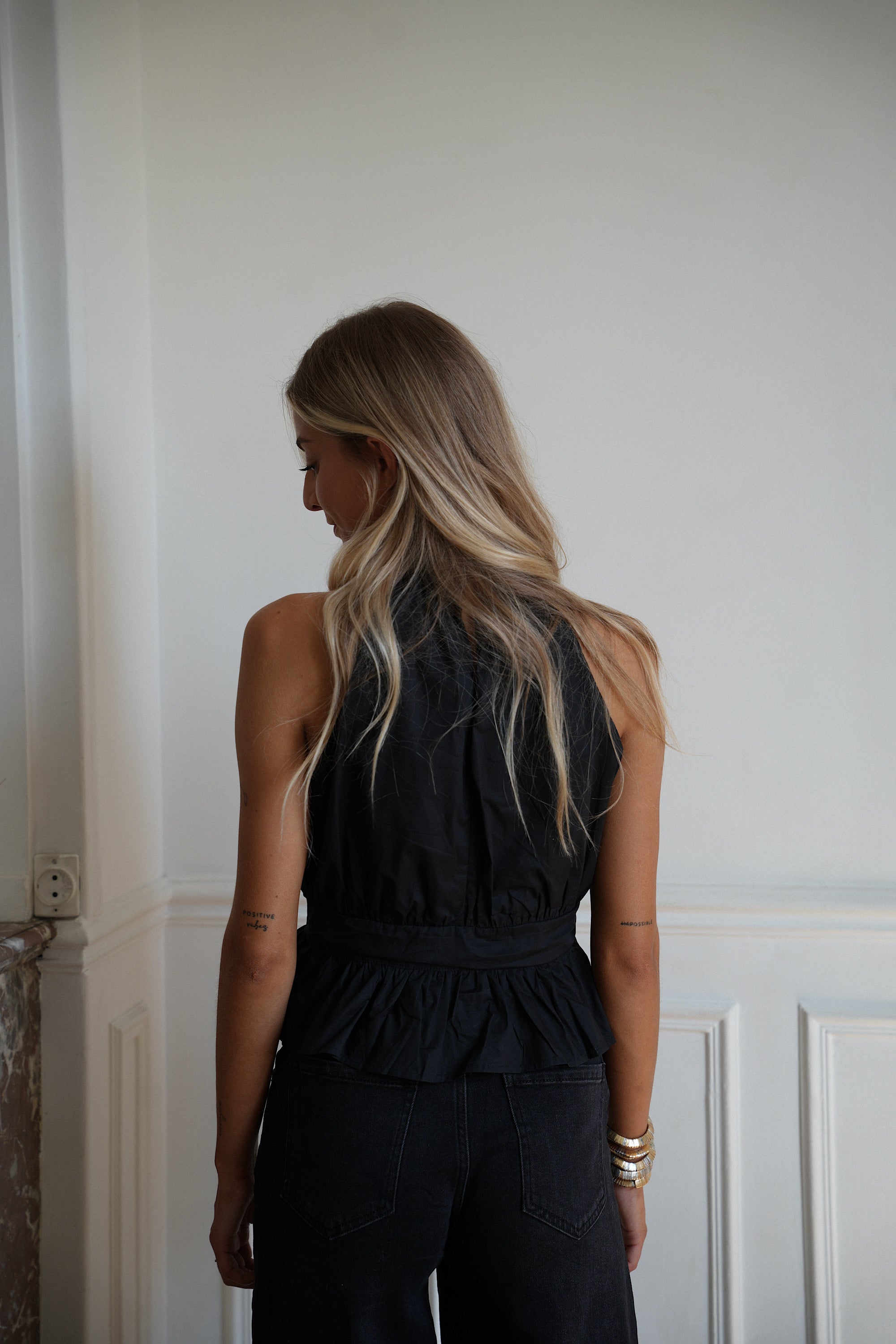 Lydia noire - Blouse sans manches