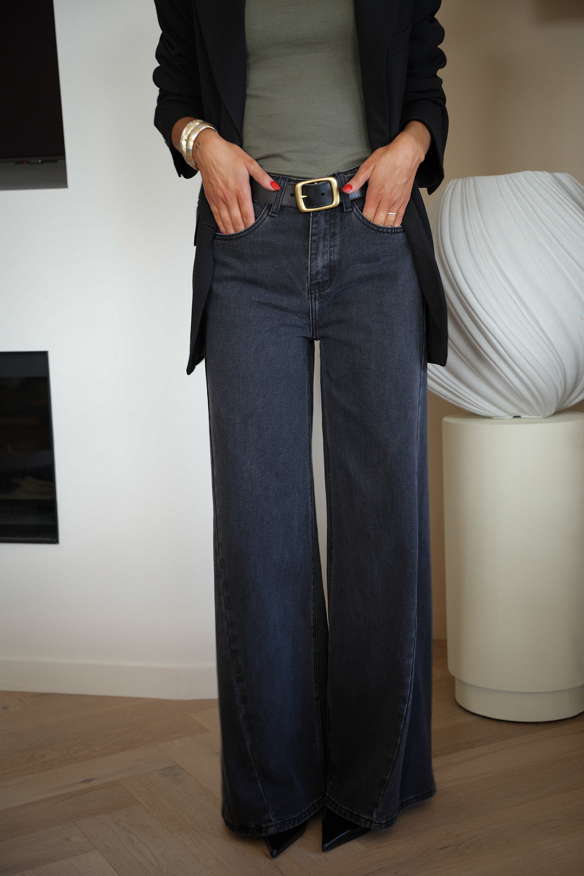 Josh noir - Jean évasé