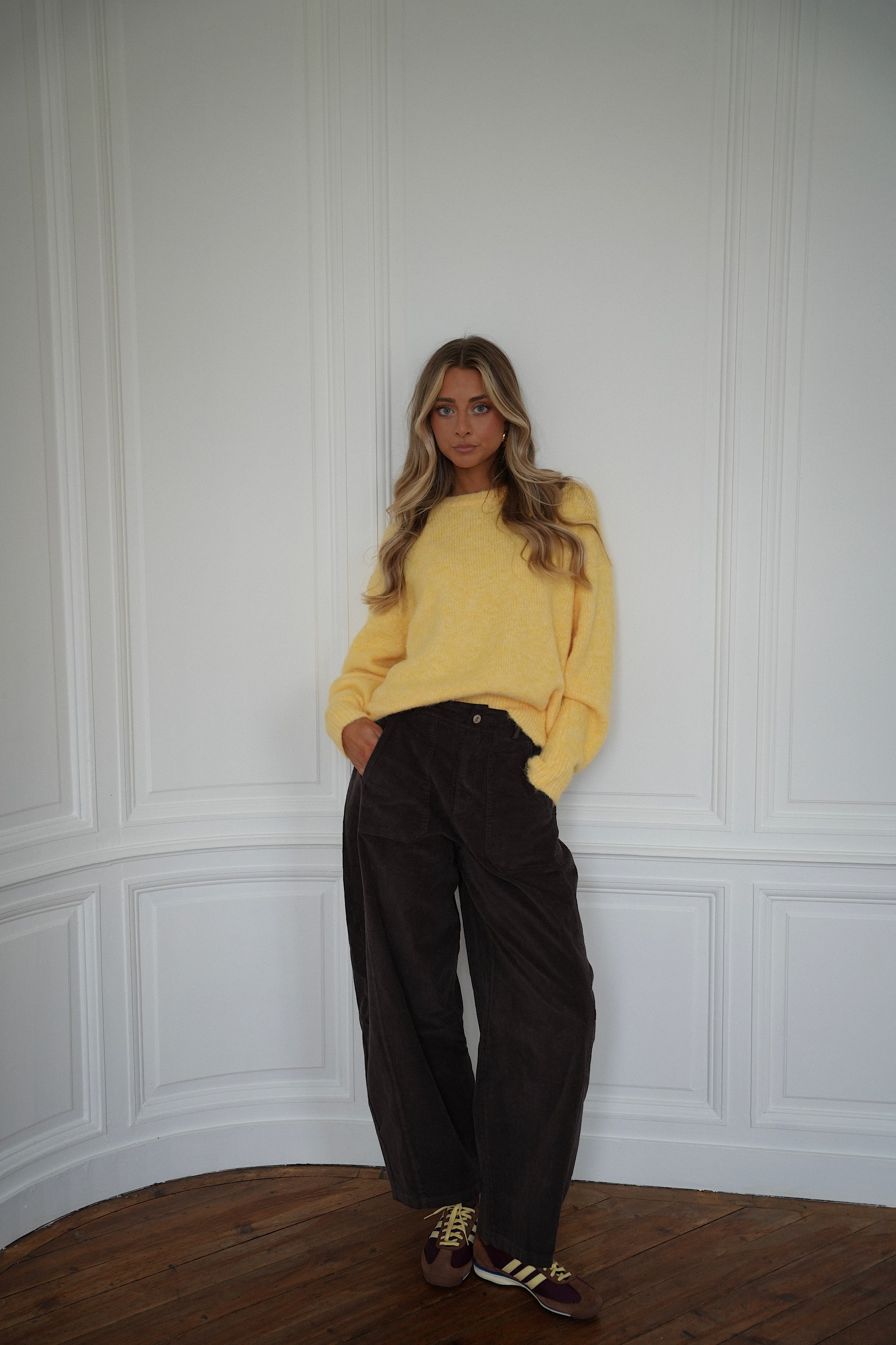 Elly chocolat - Pantalon velours