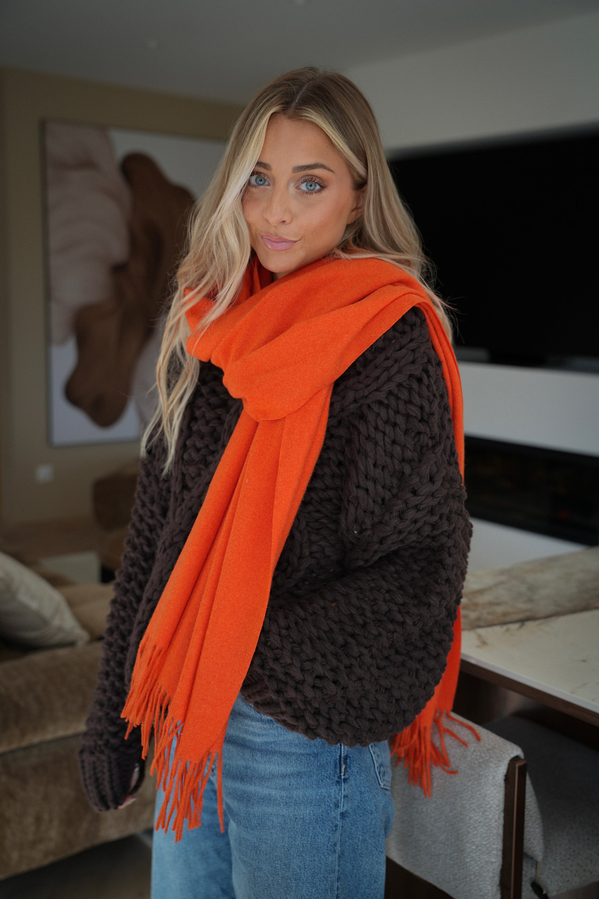 Capucine orange - Écharpe douce